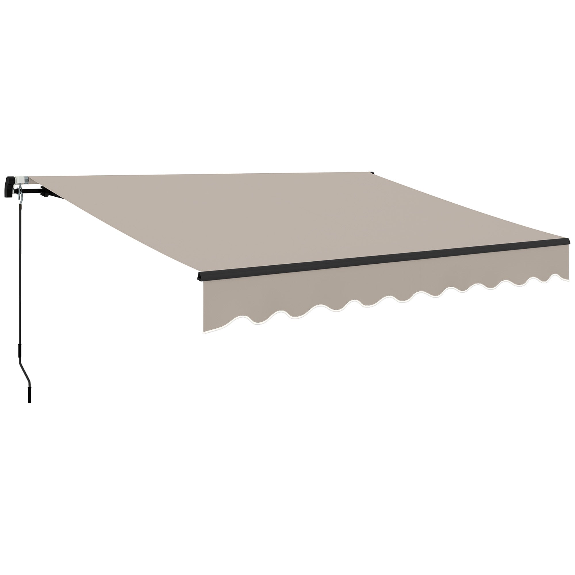 Toldo Manual Retrátil 360x220 cm Cor Creme Branco
