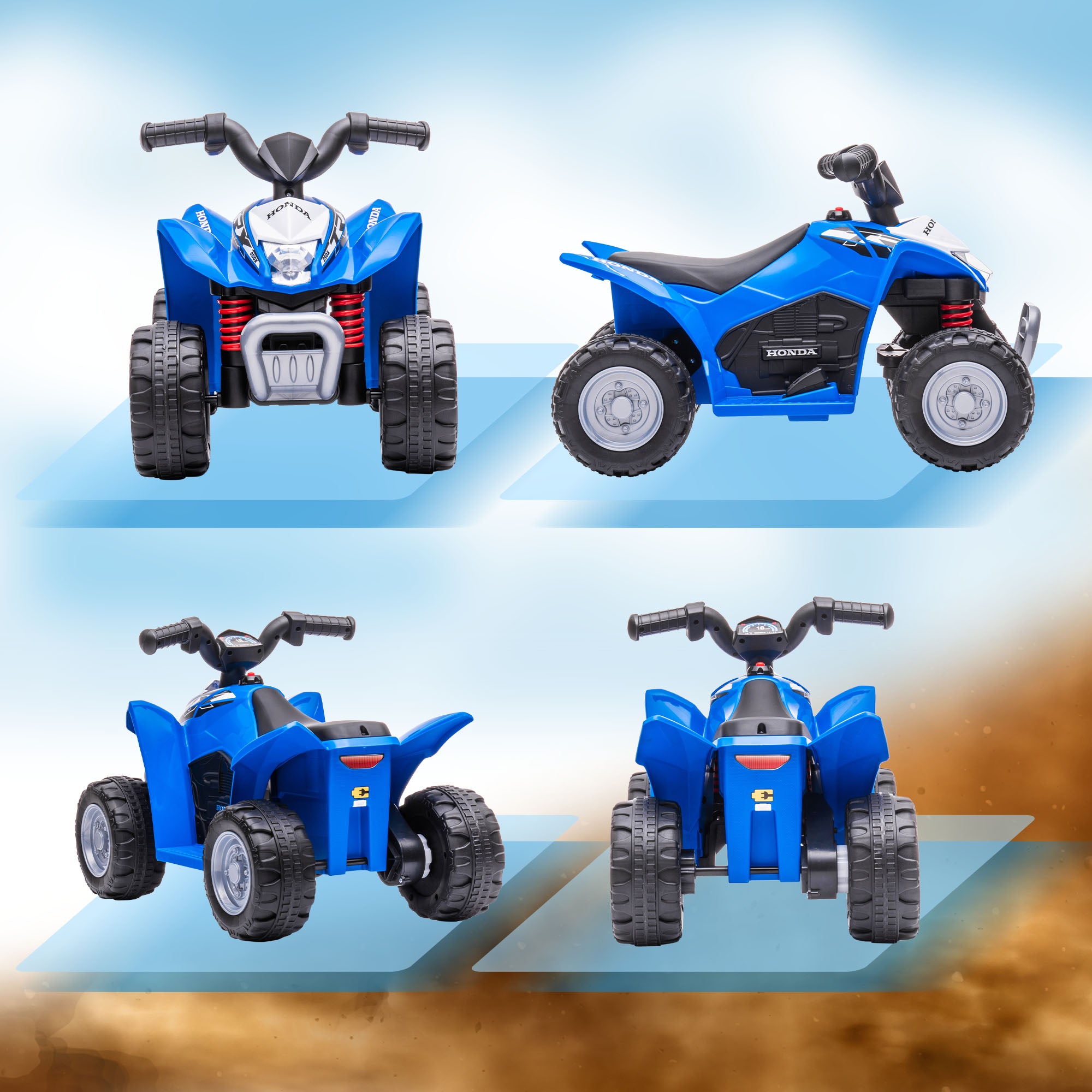 Quadriciclo Elétrico Infantil Azul 65.5x38.5x43.5cm