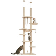 Arranhador para Gatos Bege e Cinza - 60x44x225-255 cm
