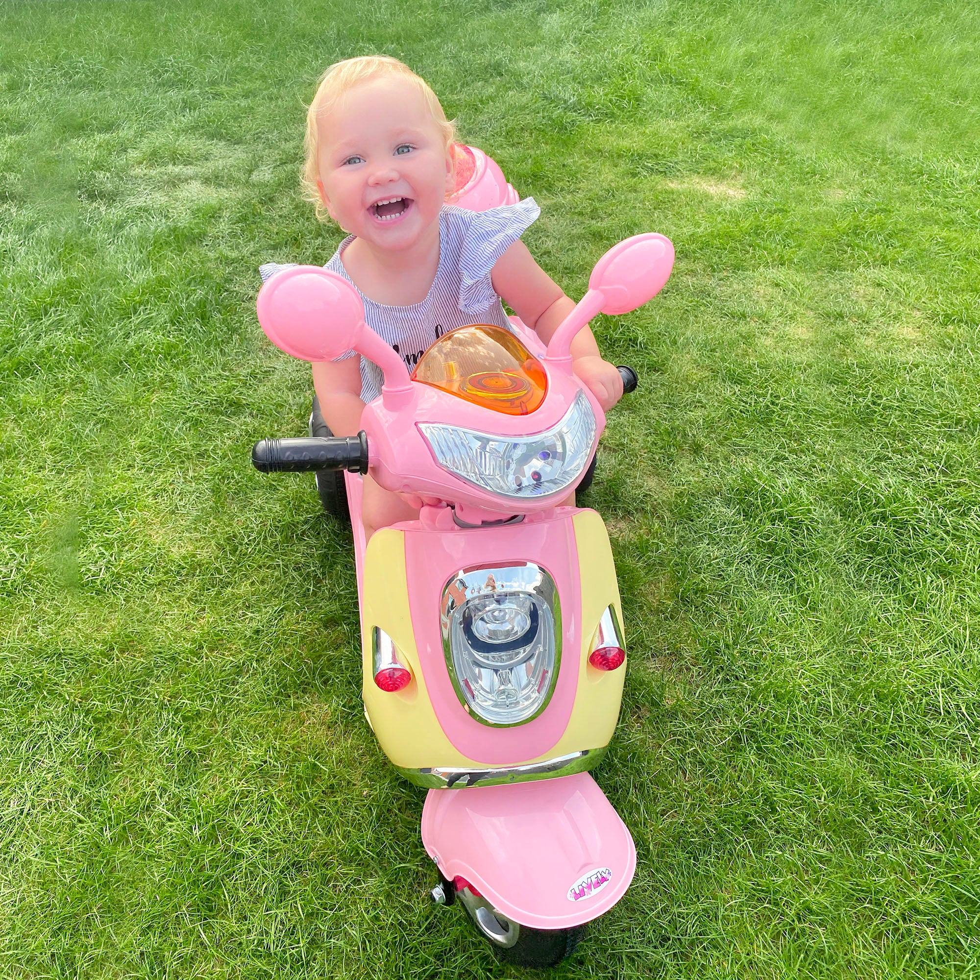 Triciclo Moto Elétrica Infantil Rosa 108x51x75cm