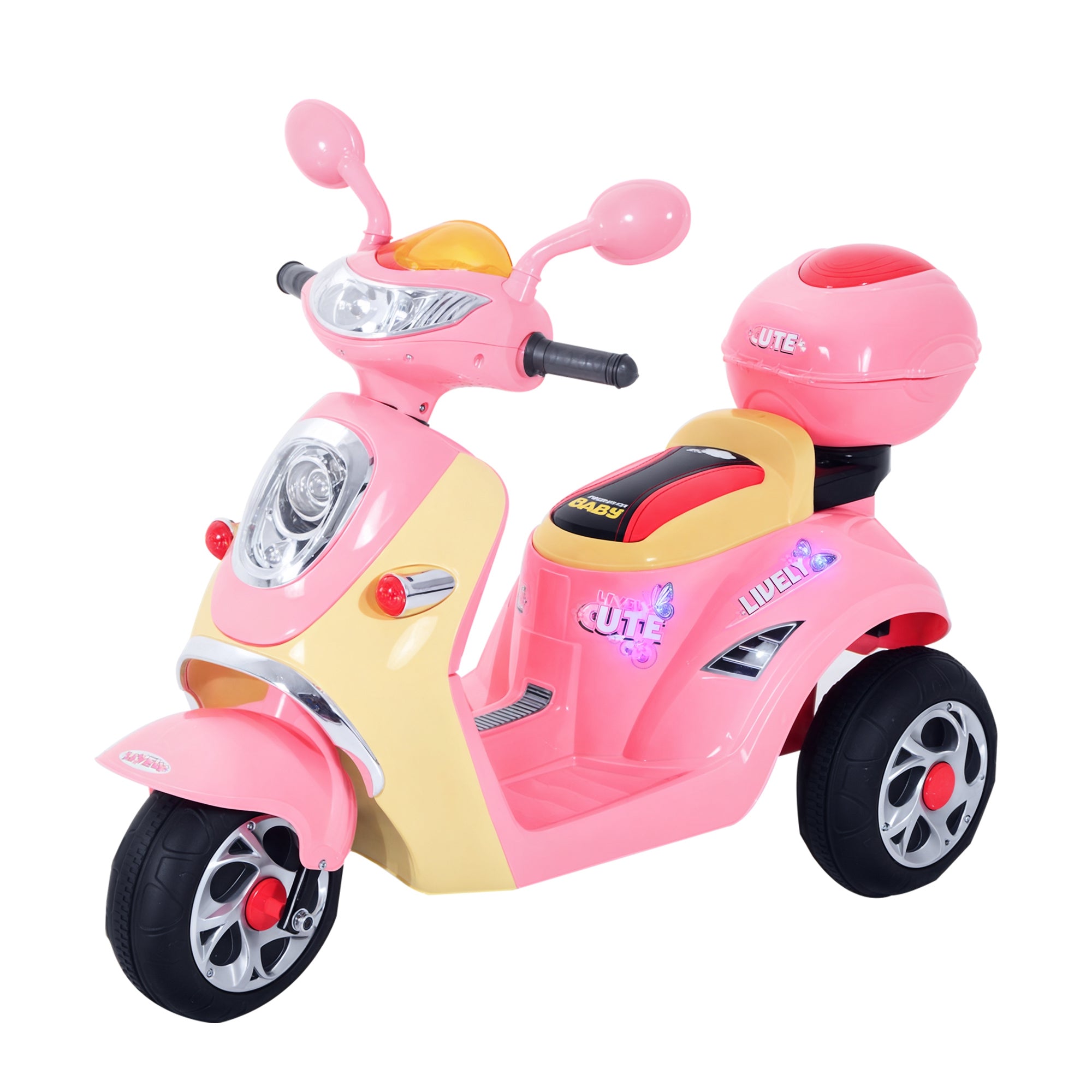 Triciclo Moto Elétrica Infantil Rosa 108x51x75cm
