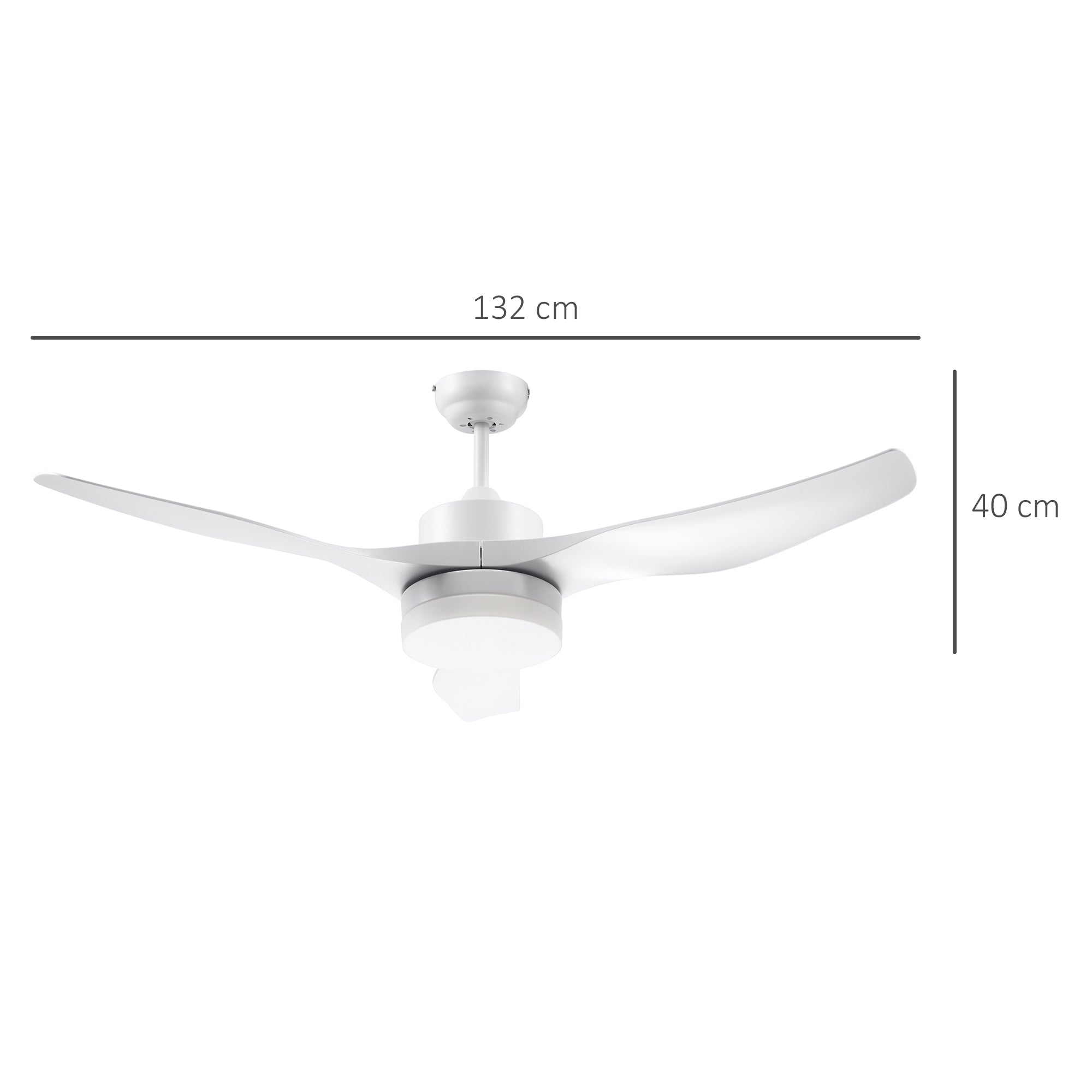 Ventoinha de Teto 132cm Branco LED 6 Velocidades Controle Remoto