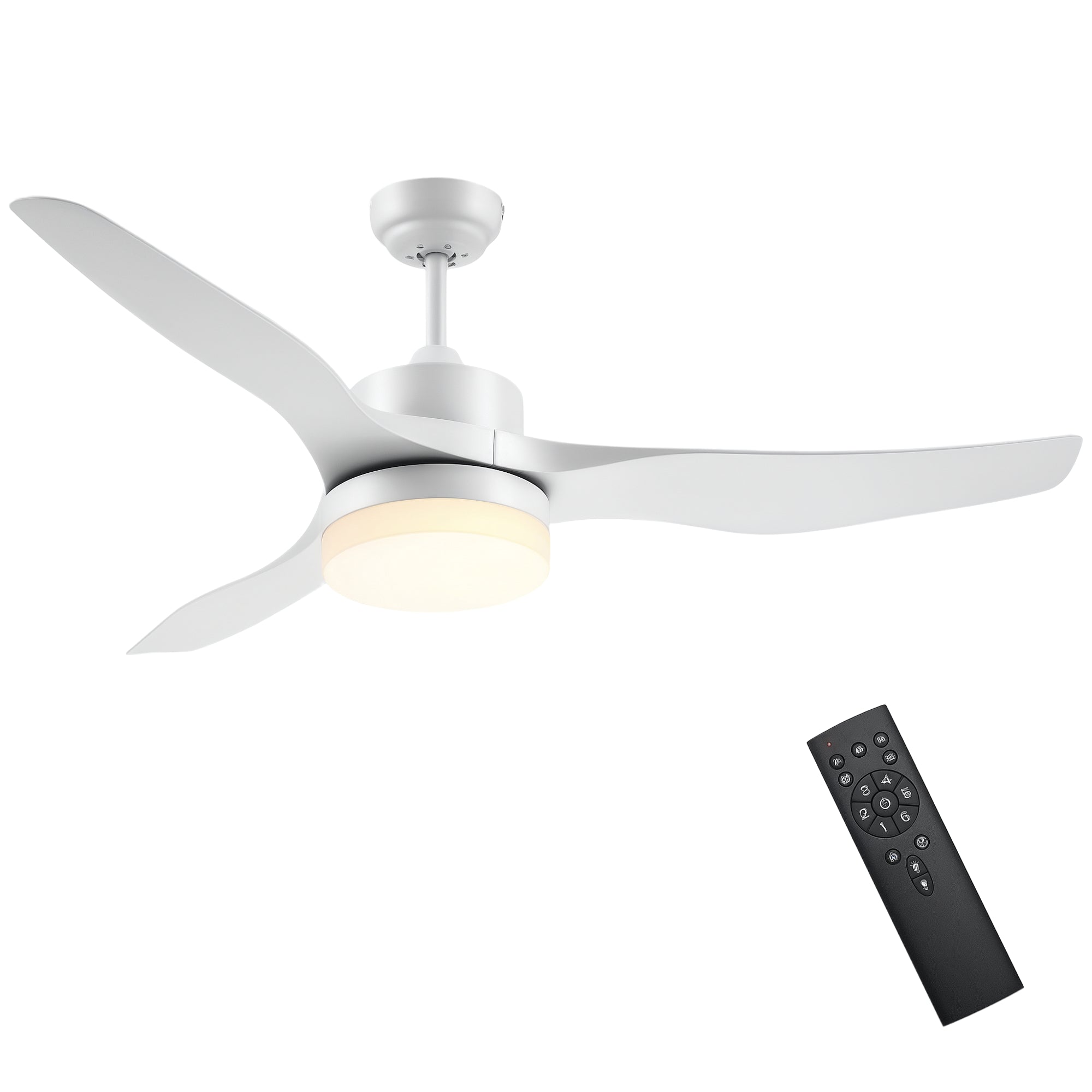 Ventoinha de Teto 132cm Branco LED 6 Velocidades Controle Remoto
