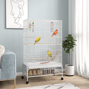 Gaiola para Pássaros Grande 79x49x133 cm - Branco