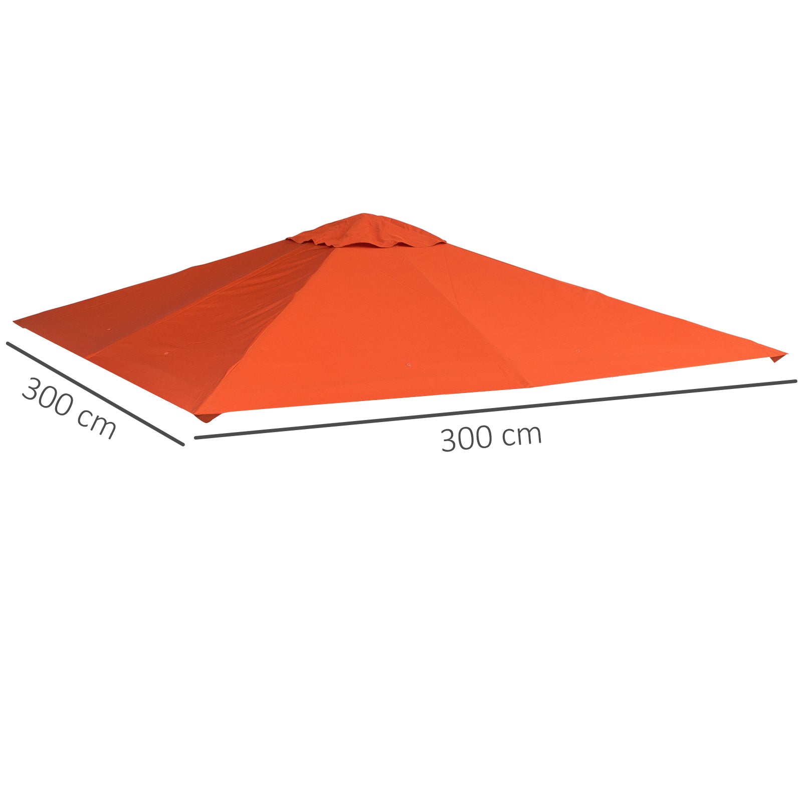 Toldo de Substituição Laranja 300x300cm para Pérgola de Jardim