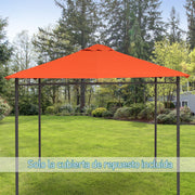 Toldo de Substituição Laranja 300x300cm para Pérgola de Jardim