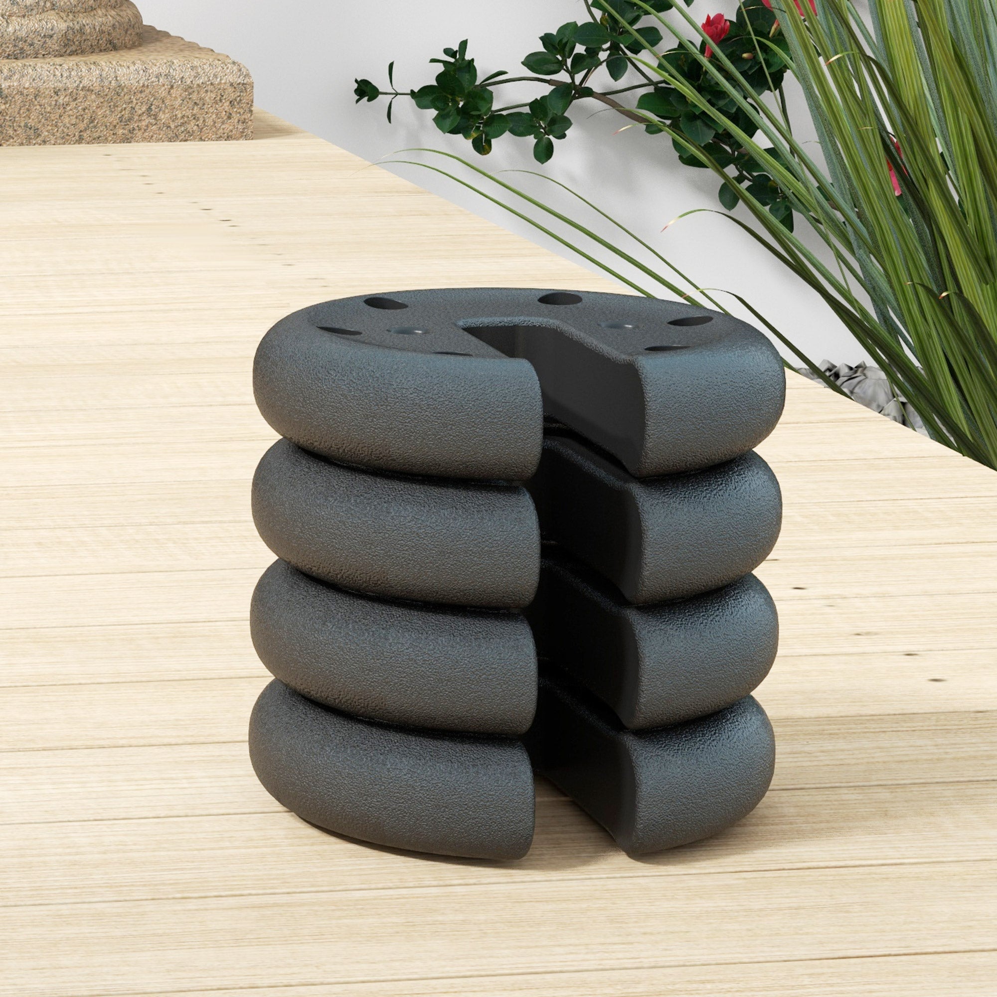 Conjunto de 4 Pesos para Tendas Ø20x4,5 cm Cor Preto