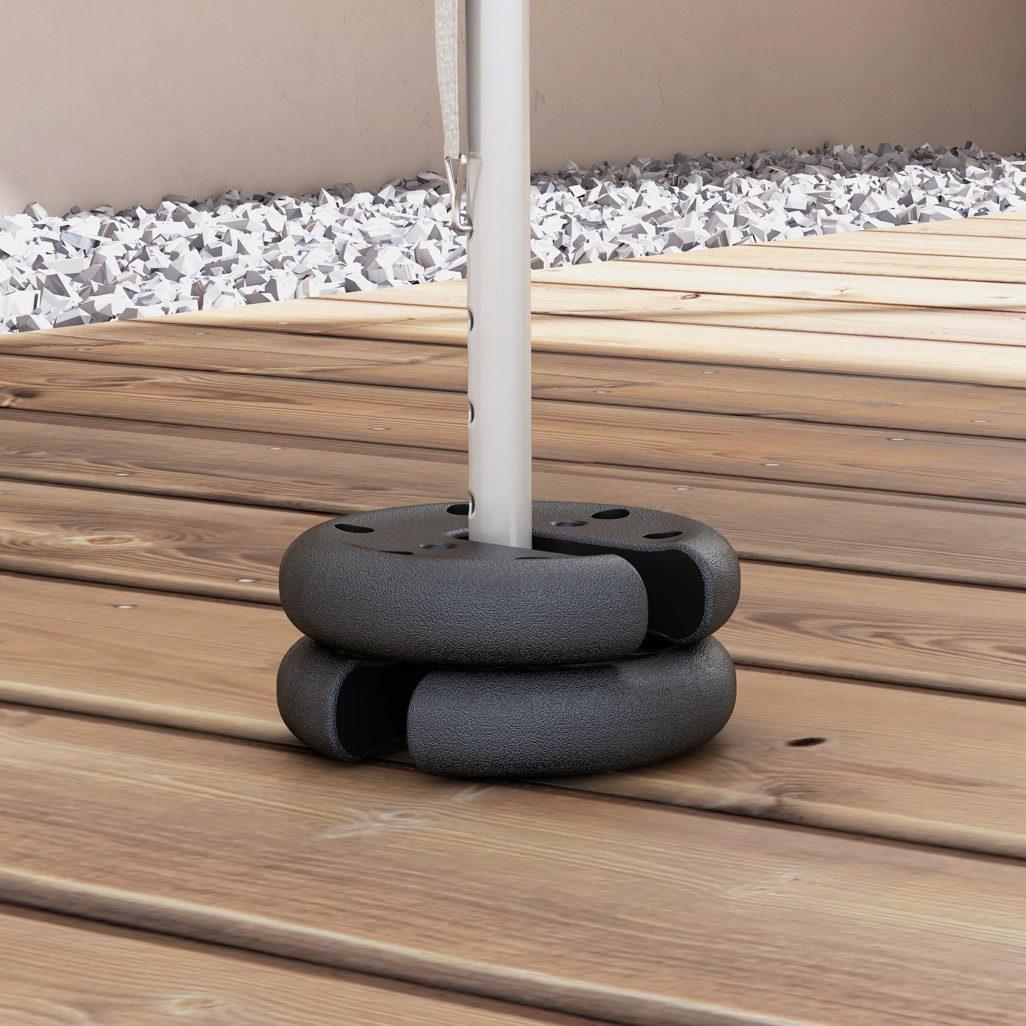 Conjunto de 4 Pesos para Tendas Ø20x4,5 cm Cor Preto