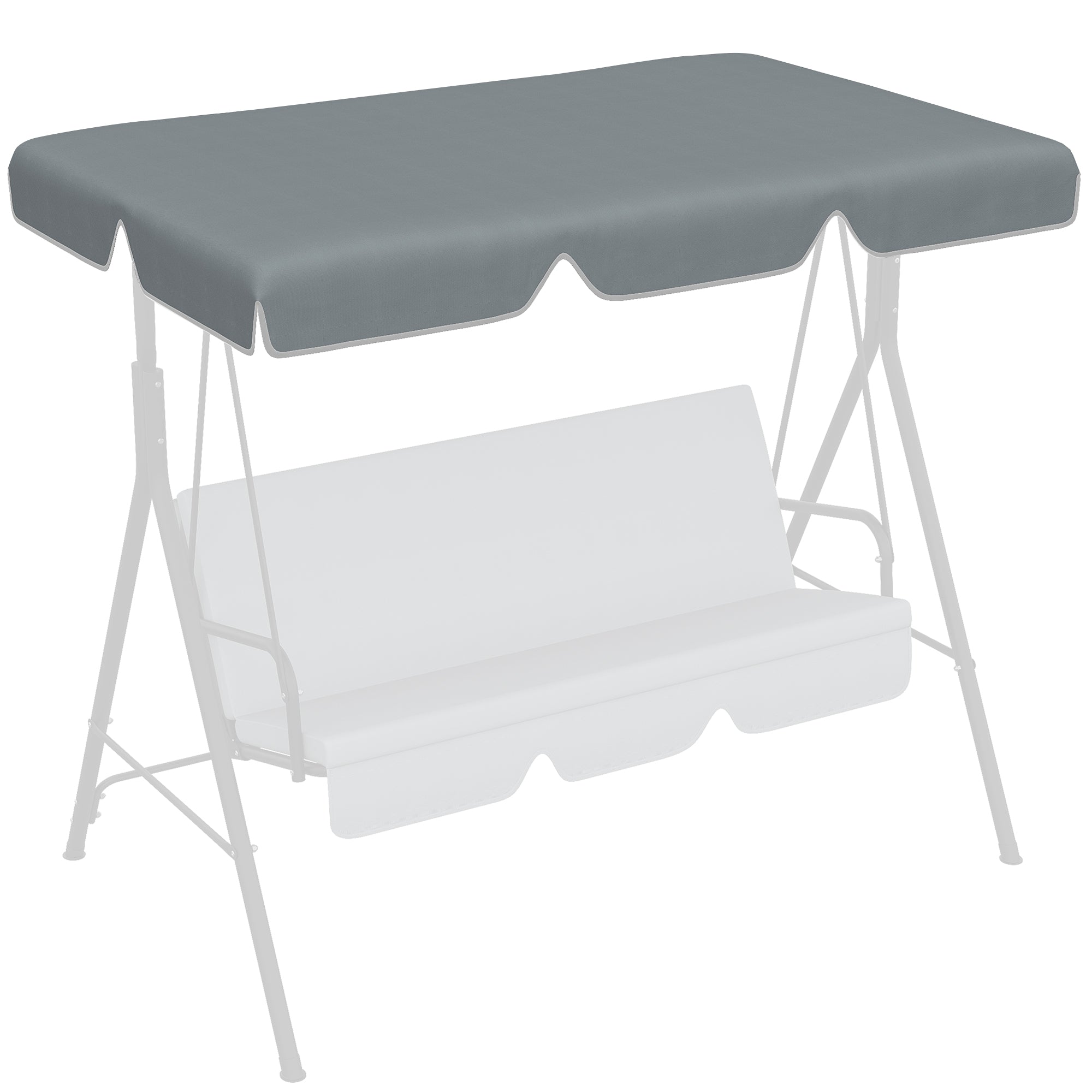 Toldo de Substituição para Baloiço 192x144 cm - Cinza Escuro