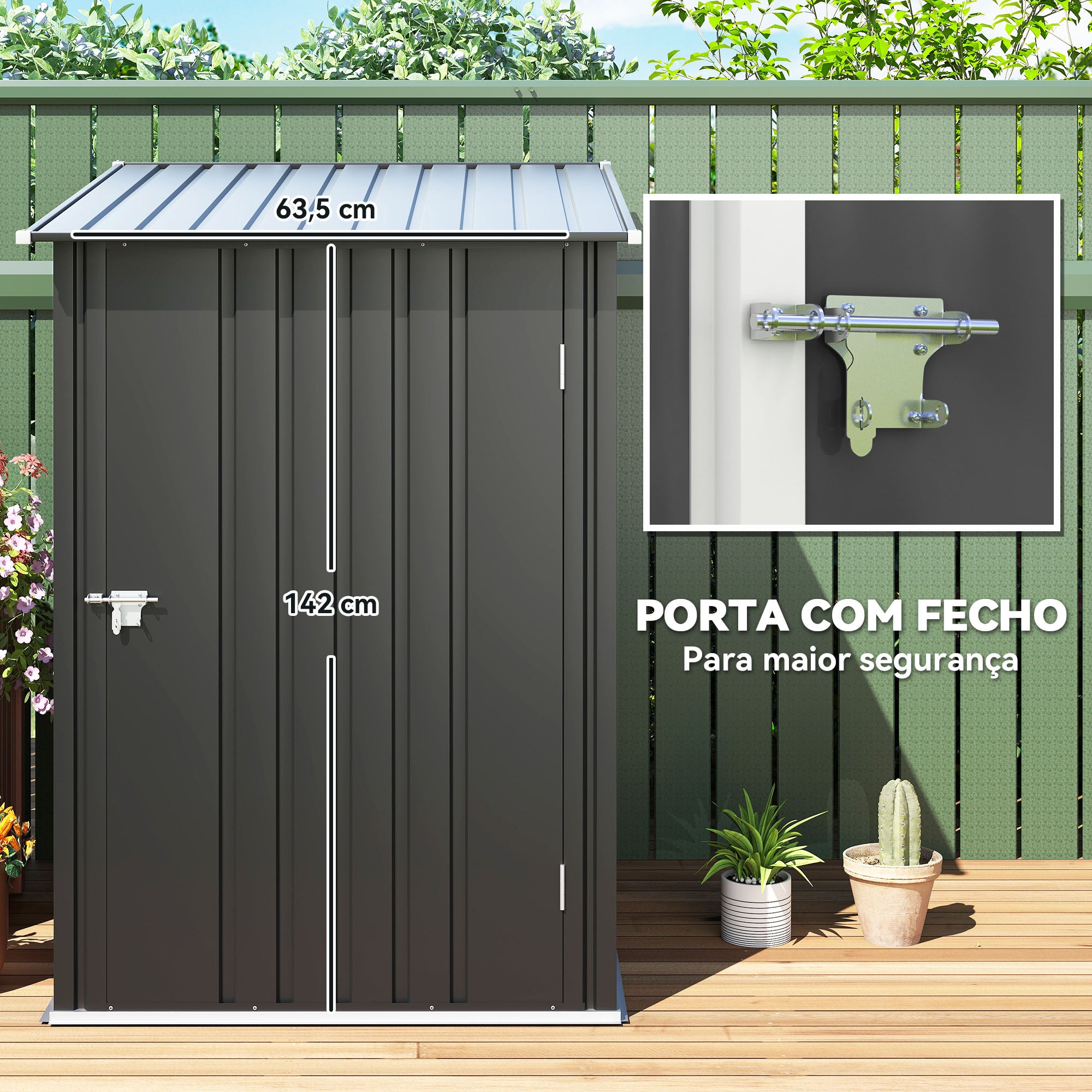 Abrigo de Jardim 100x103x160 cm Cinzento - Aço Galvanizado