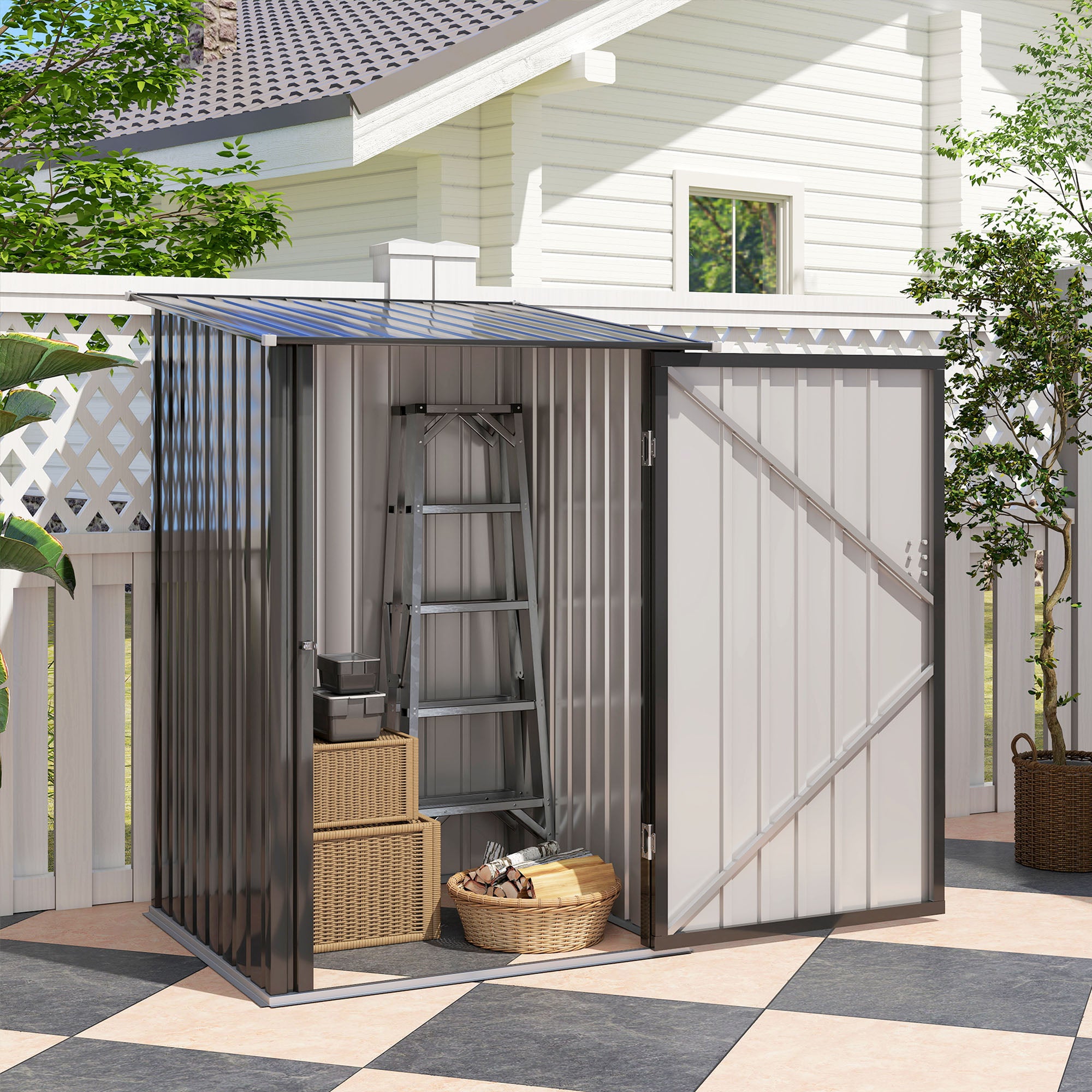 Abrigo de Jardim 100x103x160 cm Cinzento - Aço Galvanizado