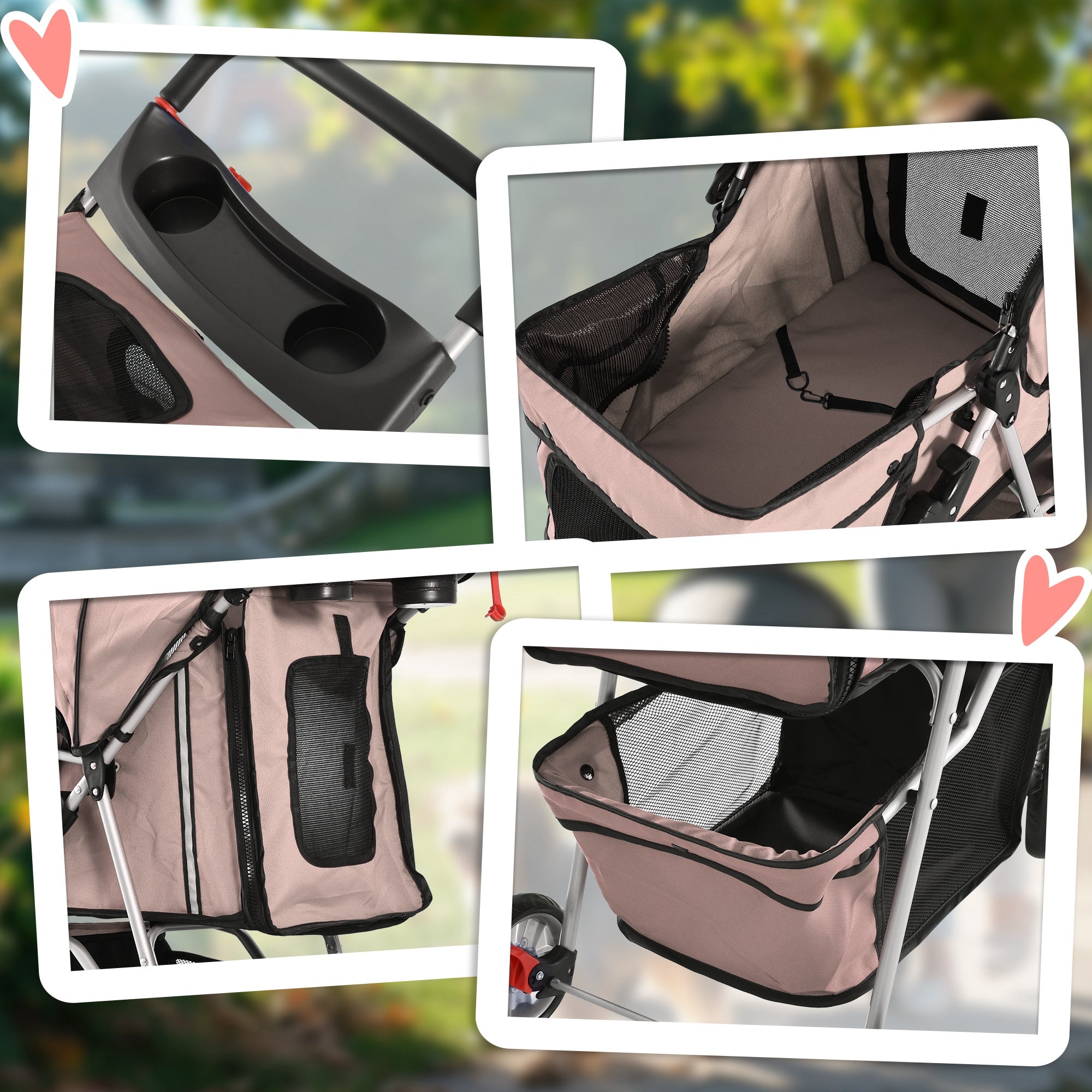Carrinho de Passeio para Animais de Estimação Café 75x45x97cm