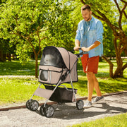 Carrinho de Passeio para Animais de Estimação Café 75x45x97cm