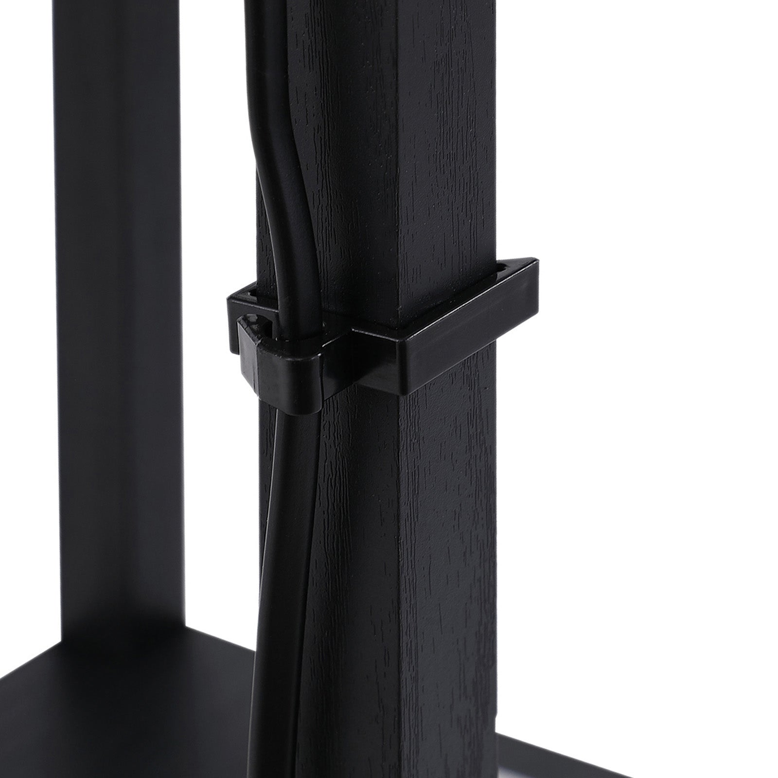 Candeeiro de Pé com 3 Prateleiras de Madeira - 26x26x160cm - Preto