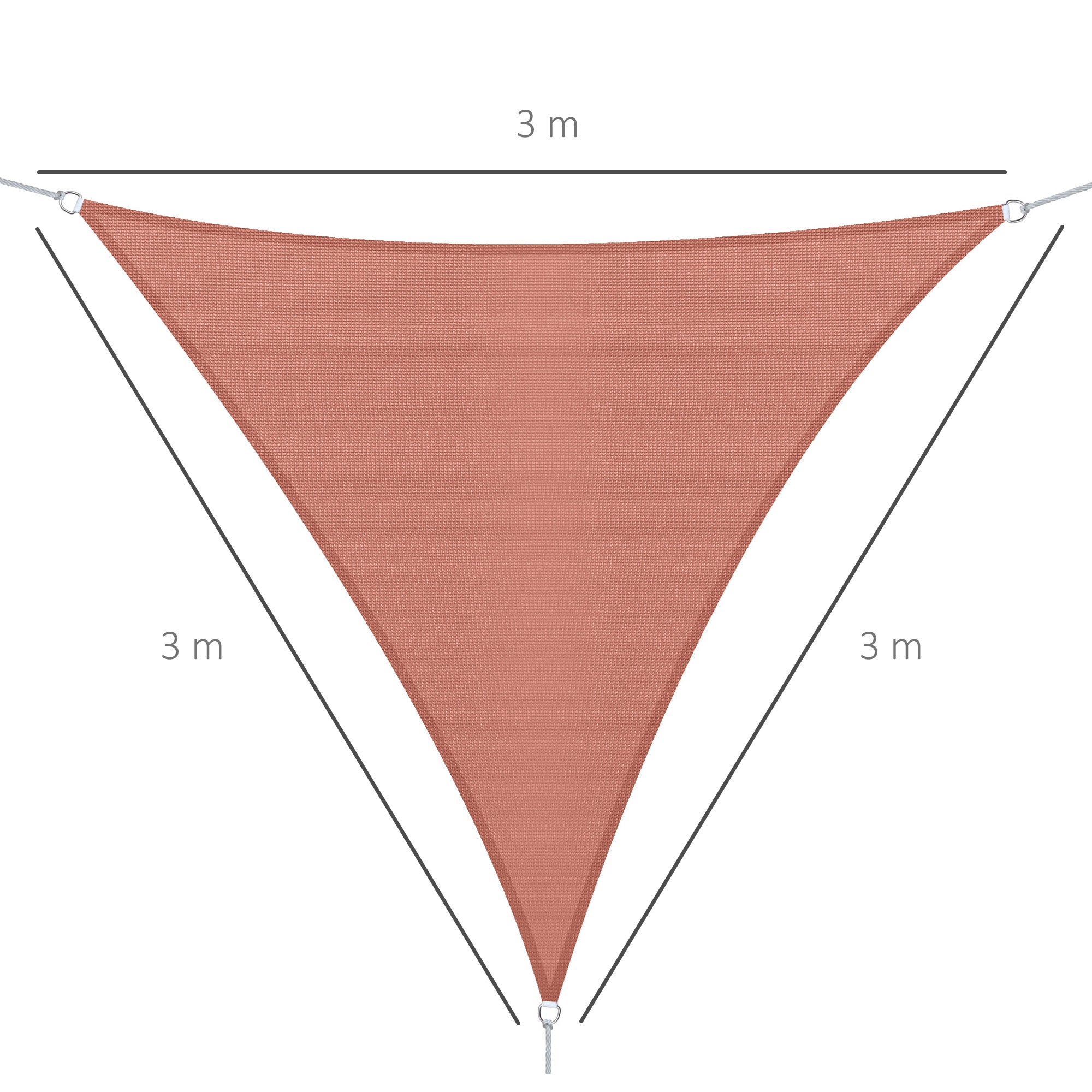 Vela de Sombra Triangular 300x300x300 cm Vermelho Ferrugem
