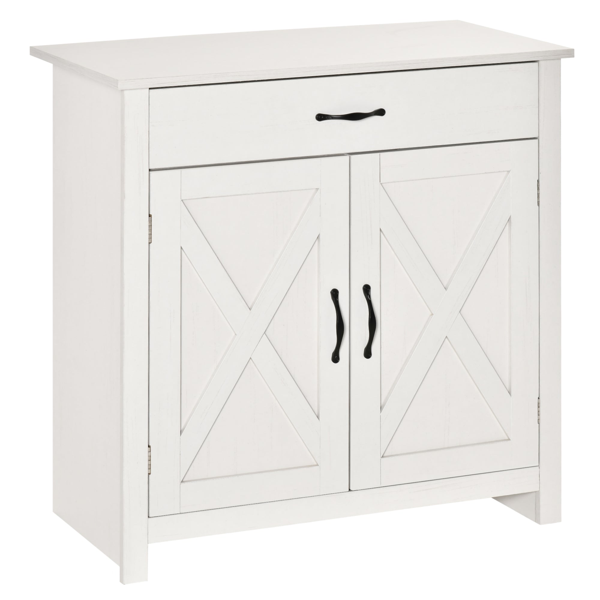 Aparador de Cozinha com 1 Gaveta e Prateleira Interior Ajustável 80x39,7x80 cm Branco