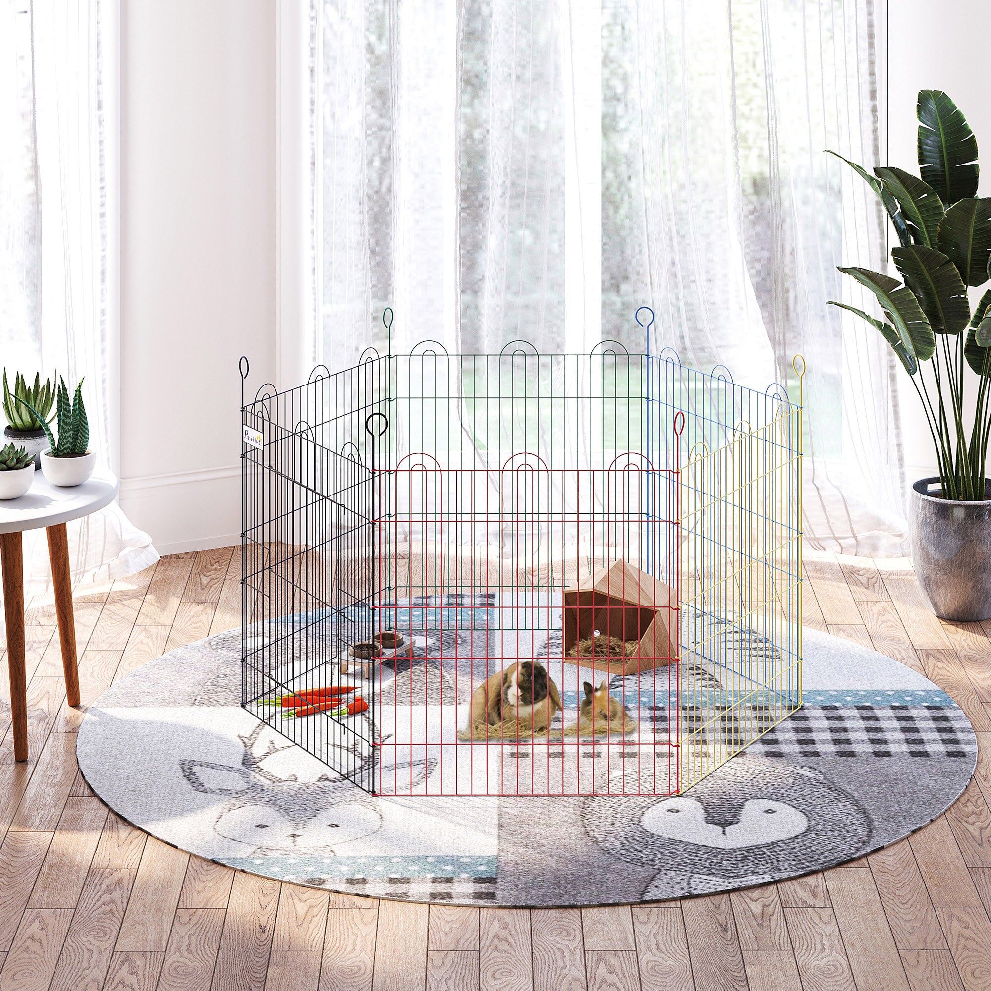 Parque para Animais de Estimação Dobrável Ø120x66 cm Multicor
