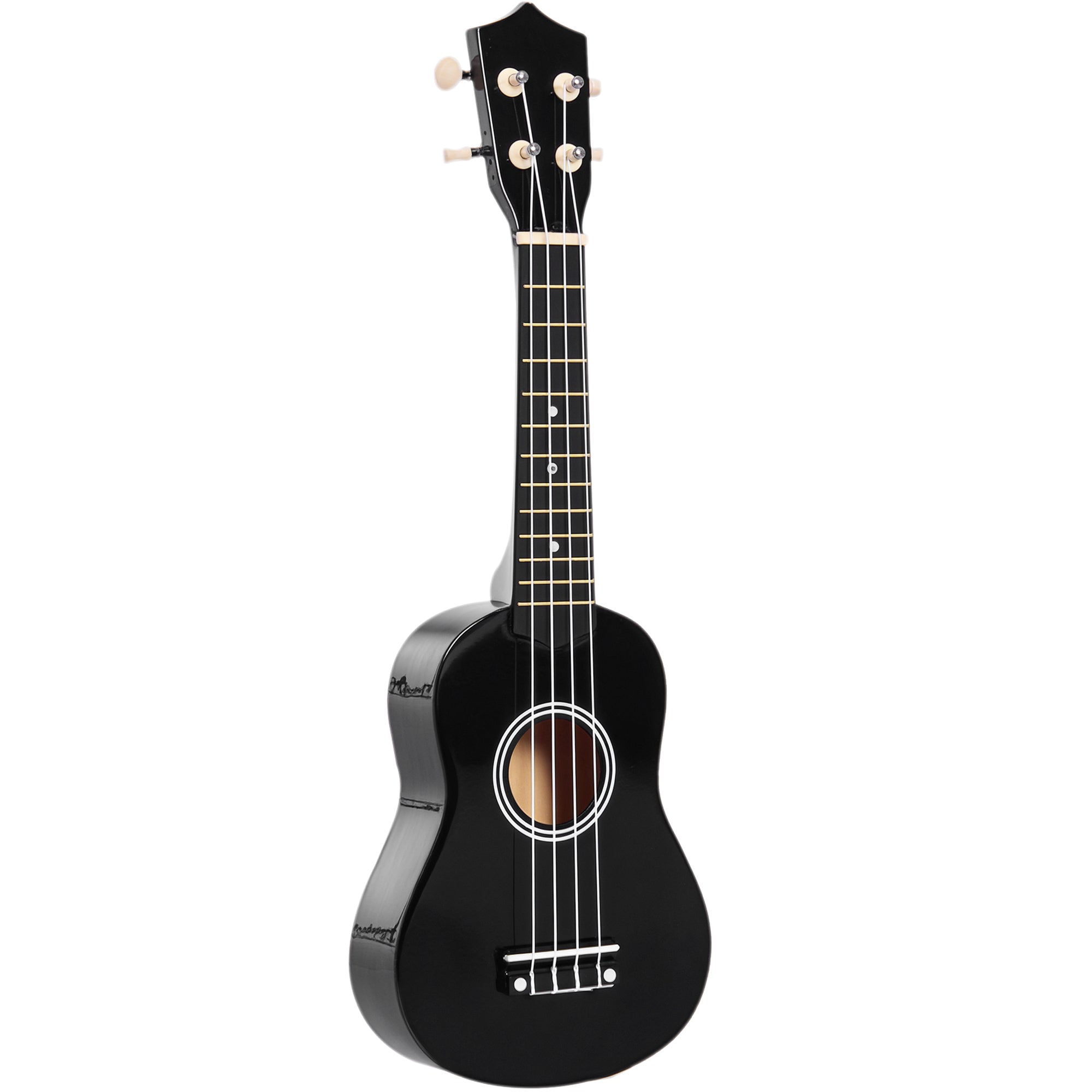 Ukelele Soprano 21 Polegadas em Madeira - Preto (53x17,5x6,2 cm)