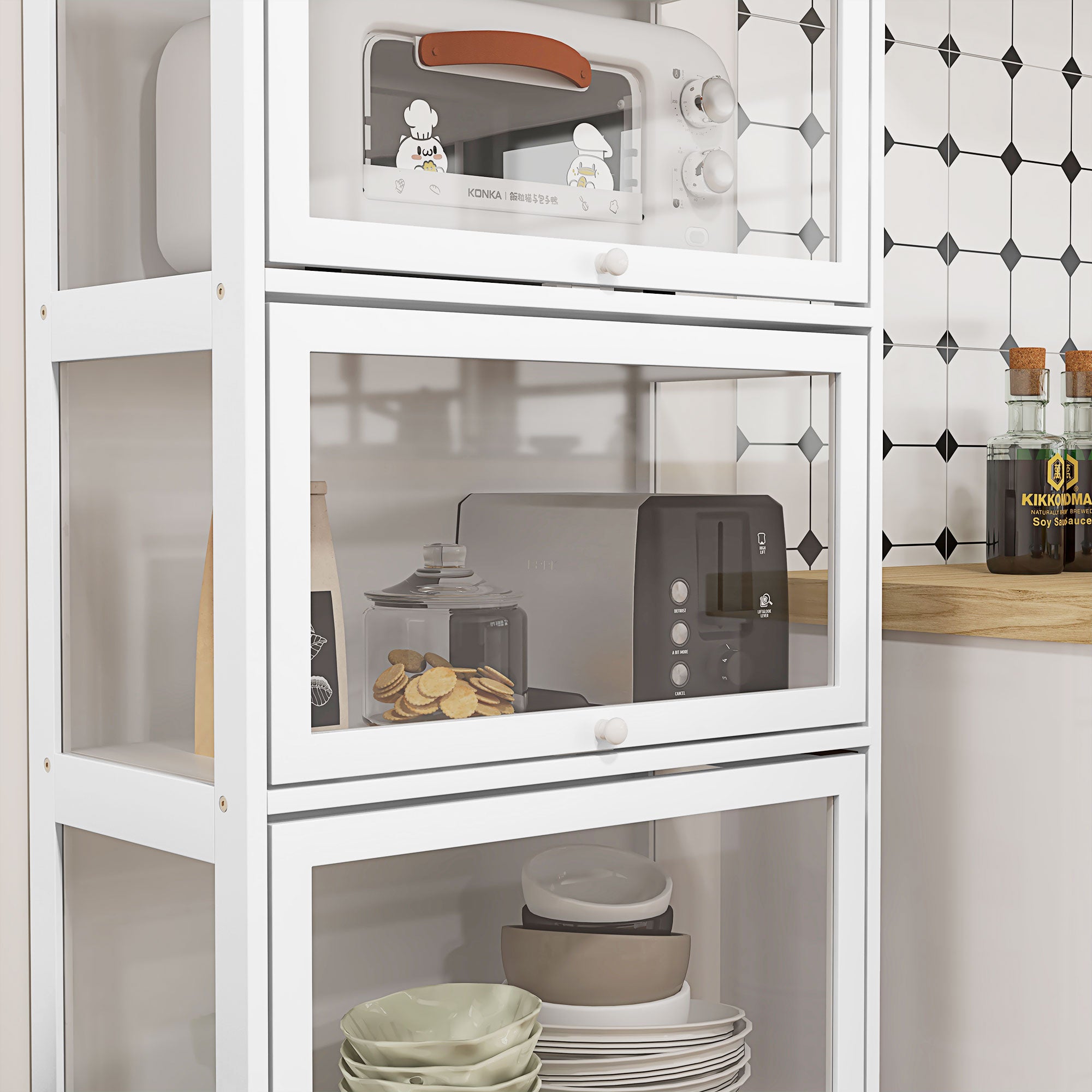 Vitrine Colecionador de 4 Níveis 59x30x139 cm Branco