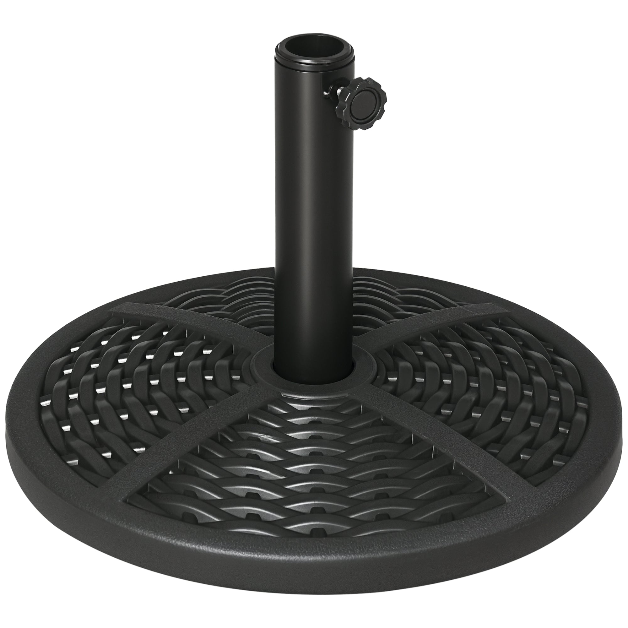 Base de Chapéu de Sol Redonda Preenchida de Cimento Ø45x33 cm - Cor Preto