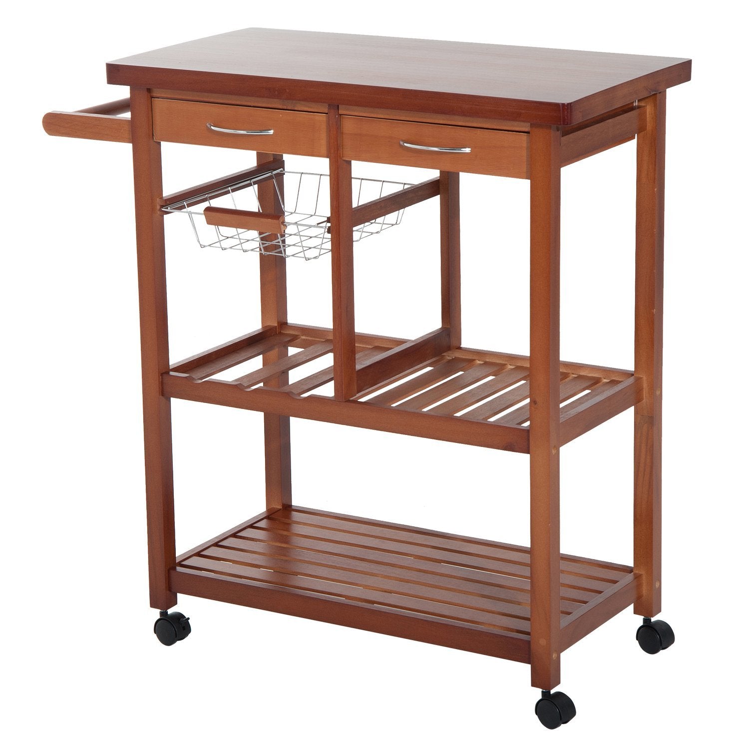 Carrinho de Cozinha Auxiliar 85x37x85cm Cor Nogueira