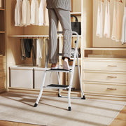 Escada Dobrável de 3 Degraus Branca 71x46,5x105,3 cm