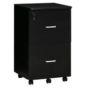 Bloco de Gavetas de Escritório Móvel com 2 Gavetas 43x45x72cm Preto