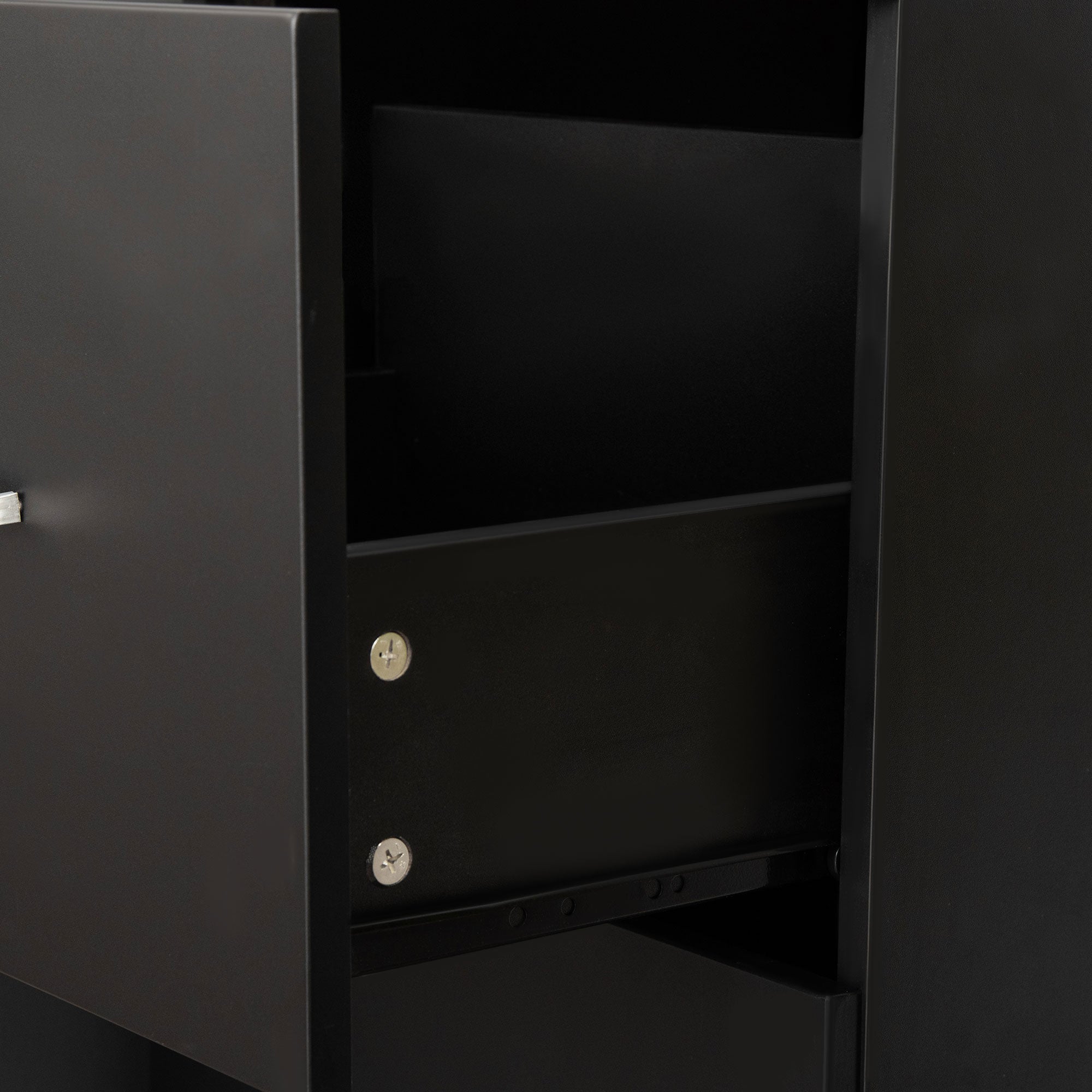 Bloco de Gavetas de Escritório Móvel com 2 Gavetas 43x45x72cm Preto