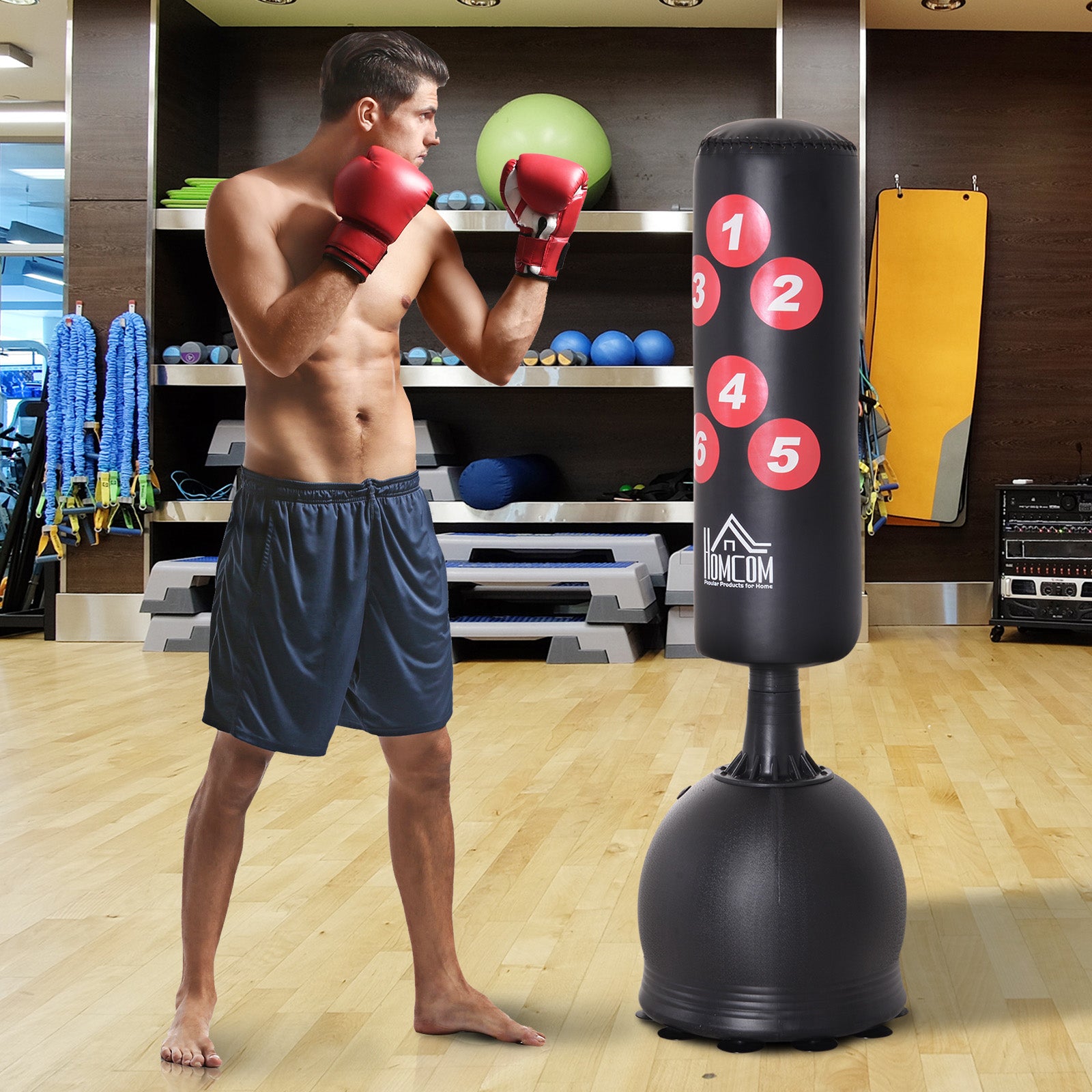 Saco de Boxe de Pé 165cm Preto - Medidas 50x50x165cm