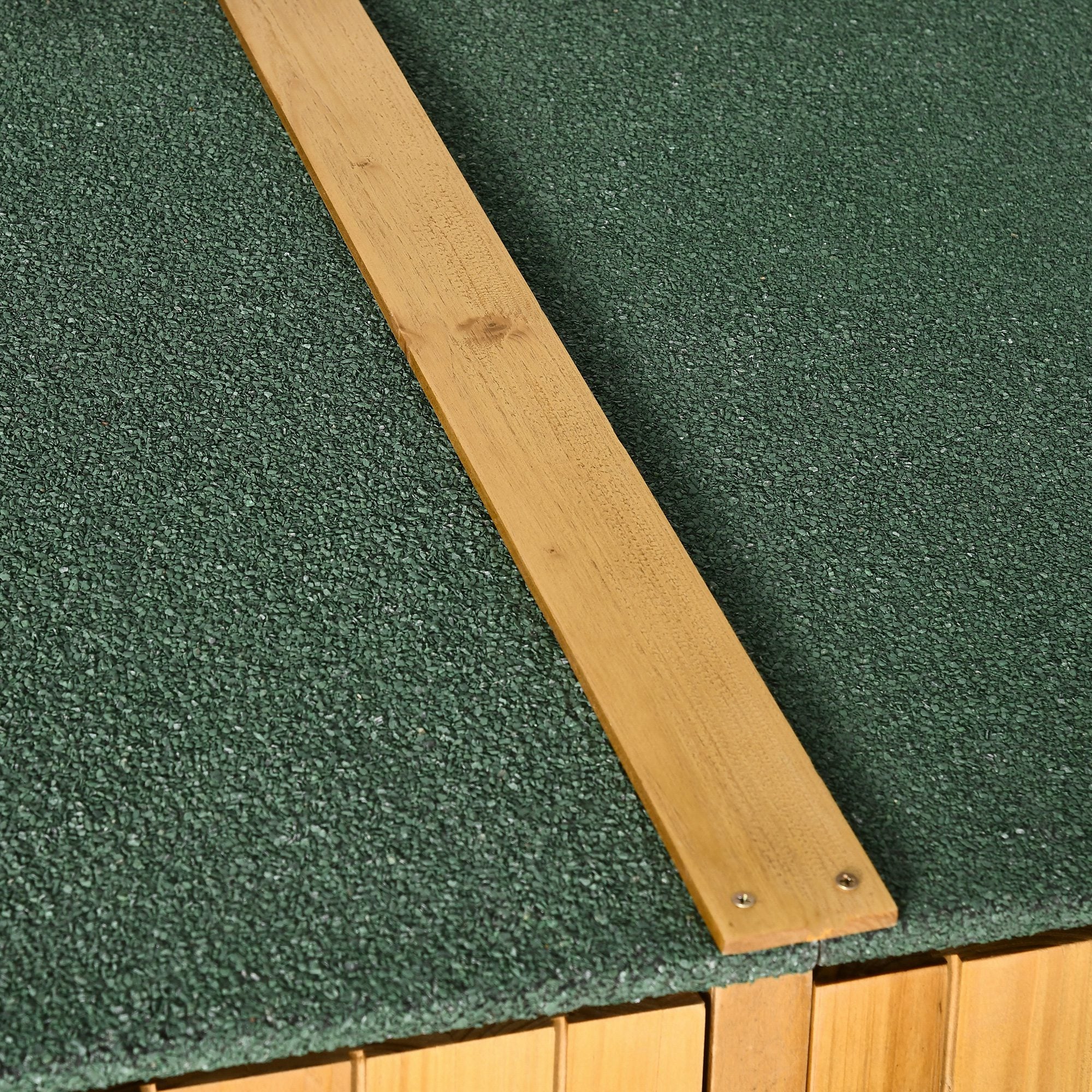Abrigo de Jardim de Madeira Natural 140x75x160cm com Prateleira Móvel e Ganchos