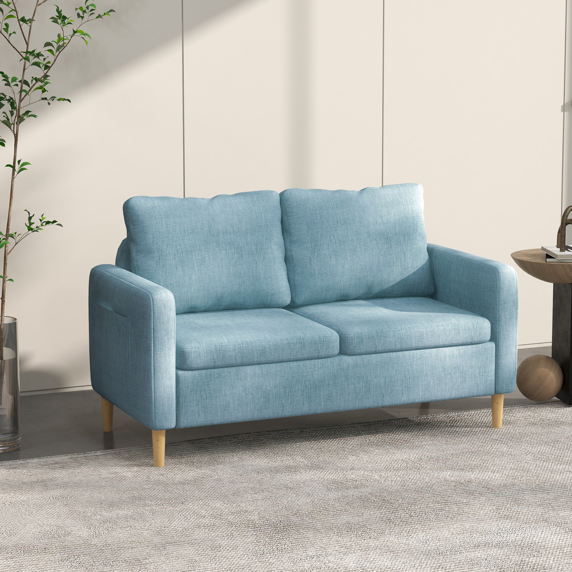 Sofá de 2 Lugares Azul 143x76x83 cm - Conforto e Estilo para sua Sala