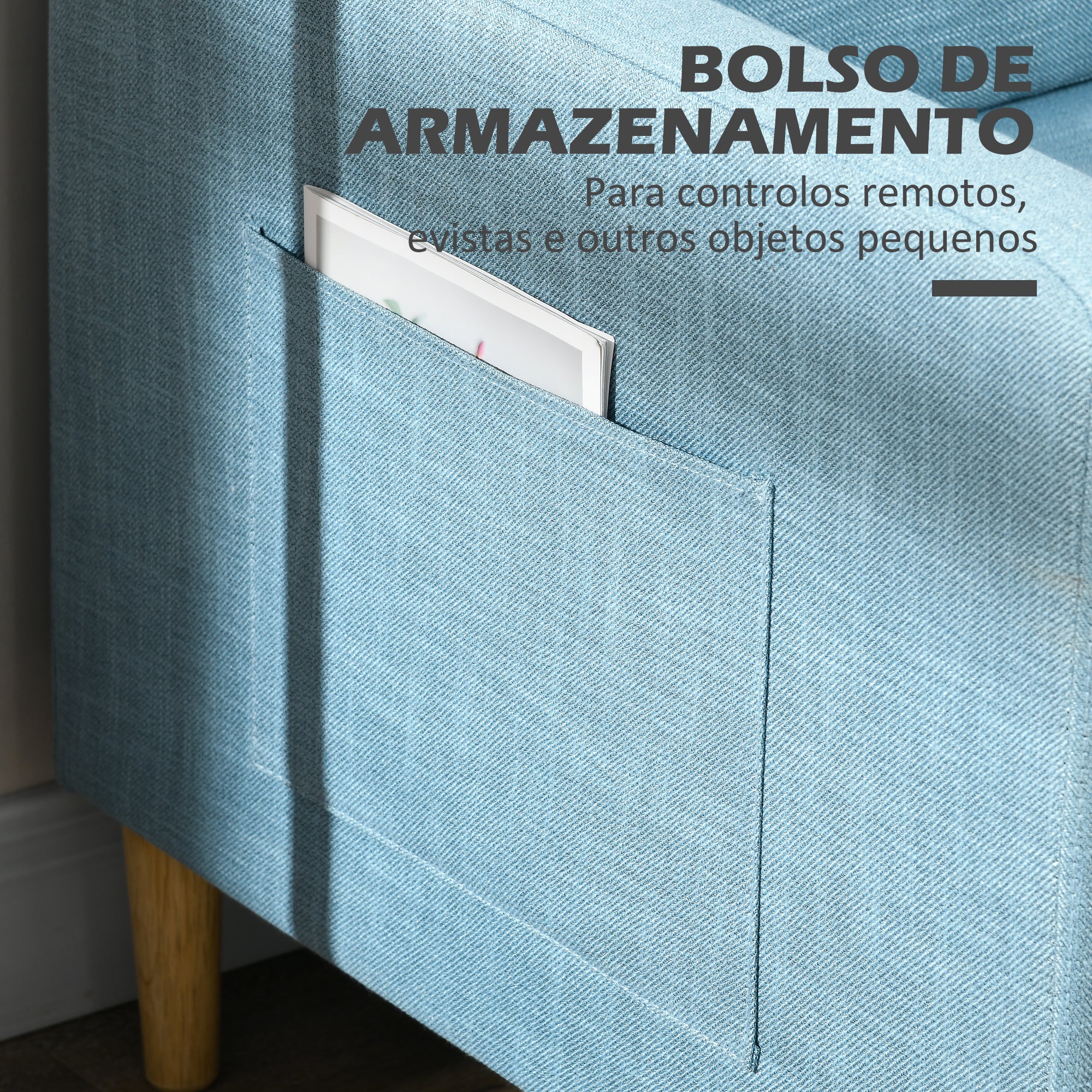Sofá de 2 Lugares Azul 143x76x83 cm - Conforto e Estilo para sua Sala