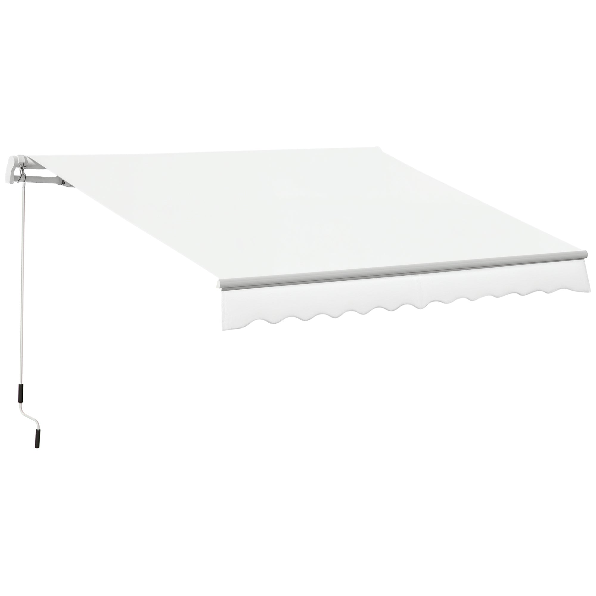 Toldo Manual 350x250 cm Branco para Varanda e Jardim