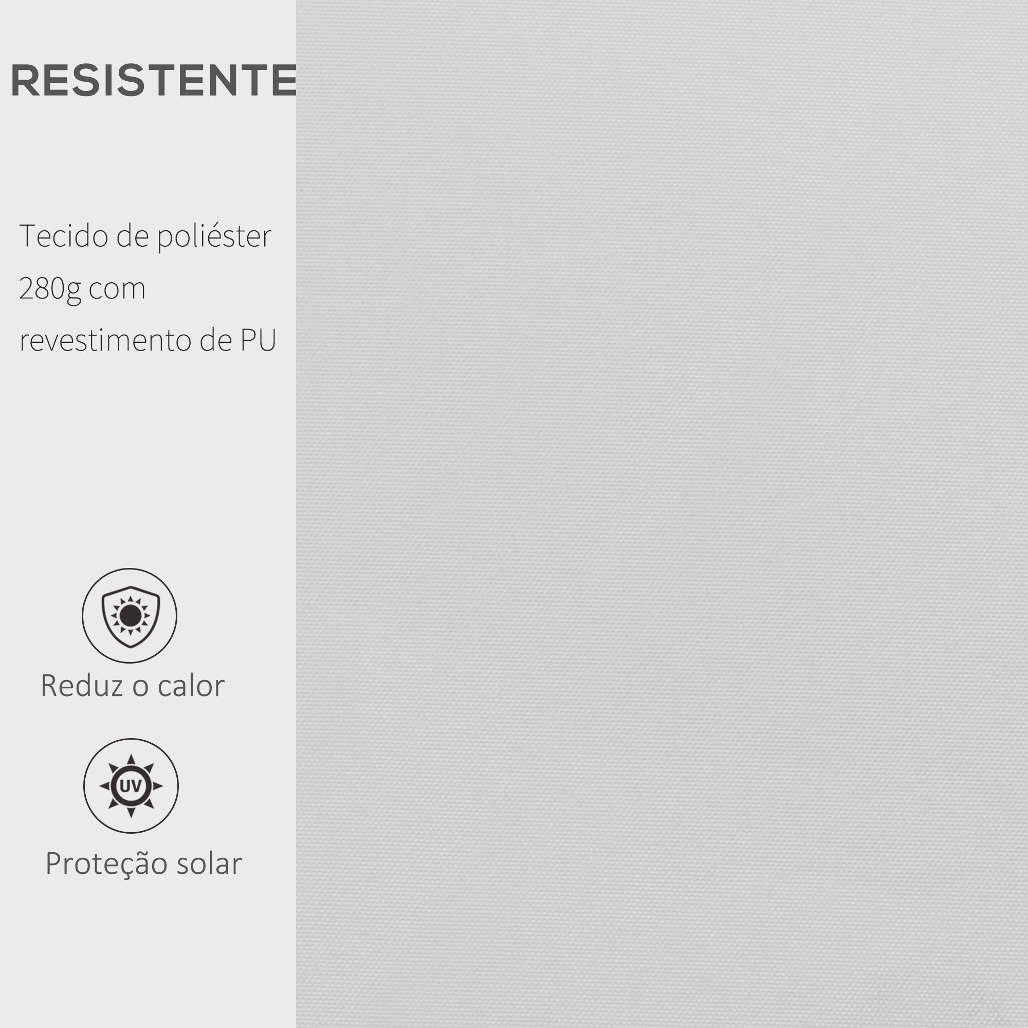 Toldo Manual 350x250 cm Branco para Varanda e Jardim