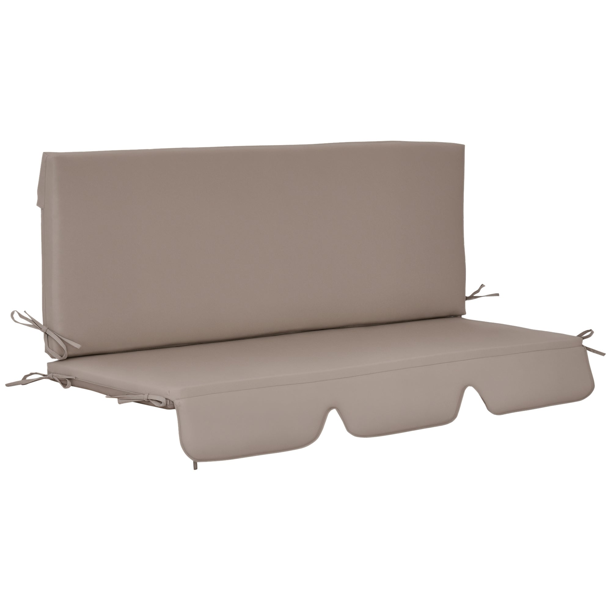 Almofada para Baloiço 130x45x5 cm Marrom - Conjunto de 2 Peças