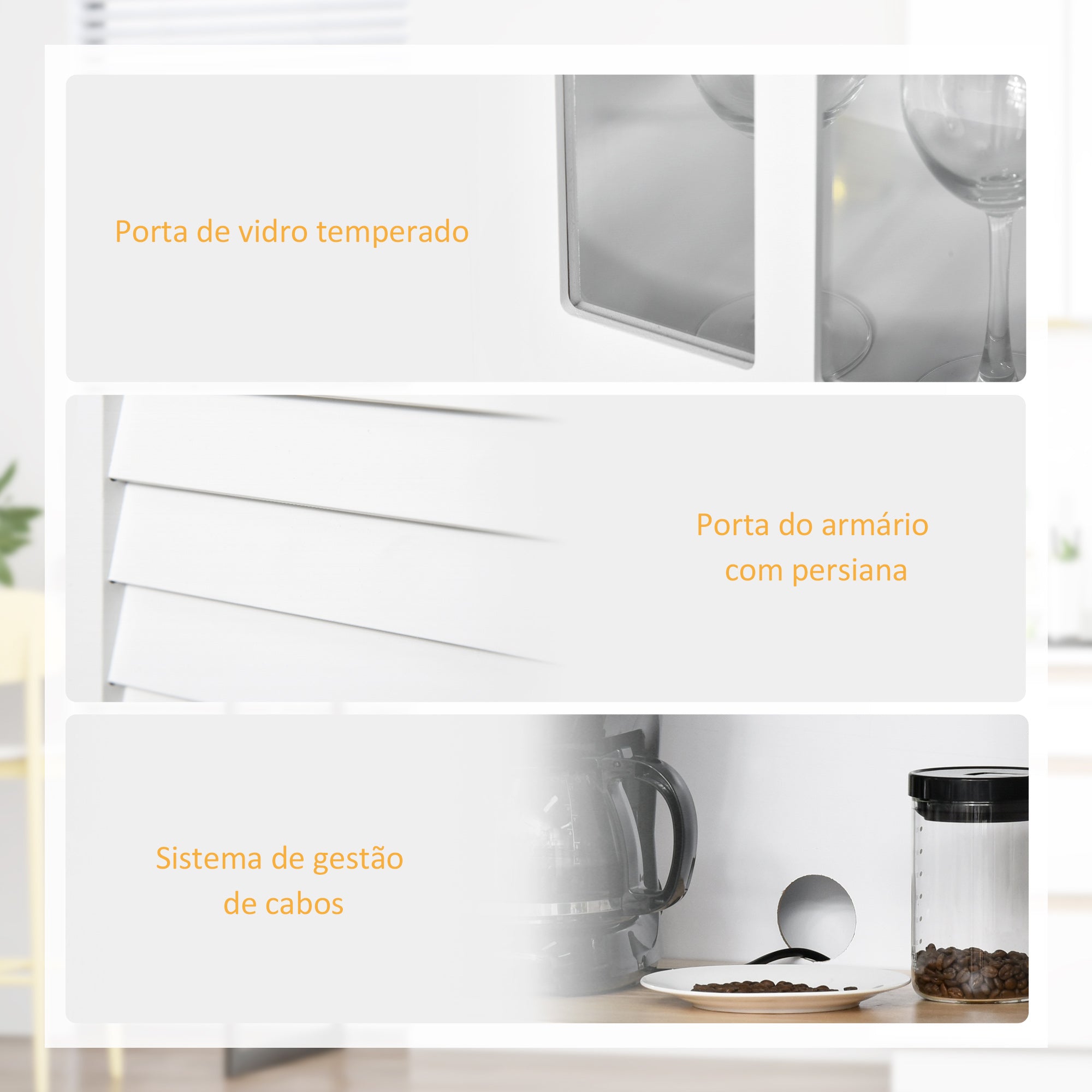 Armário de Cozinha Auxiliar com 2 Portas 2 Gavetas 68x39,5x170 cm - Branco