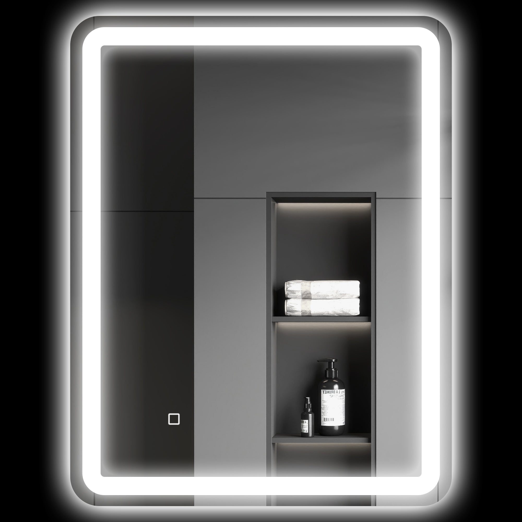 Espelho Casa de Banho LED 60x80 cm Prata