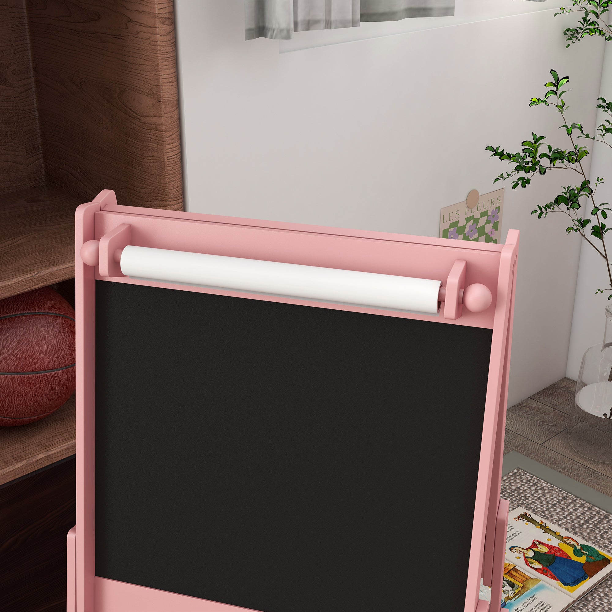Cavalete Infantil 3 em 1 Rosa 54x46,5x93 cm