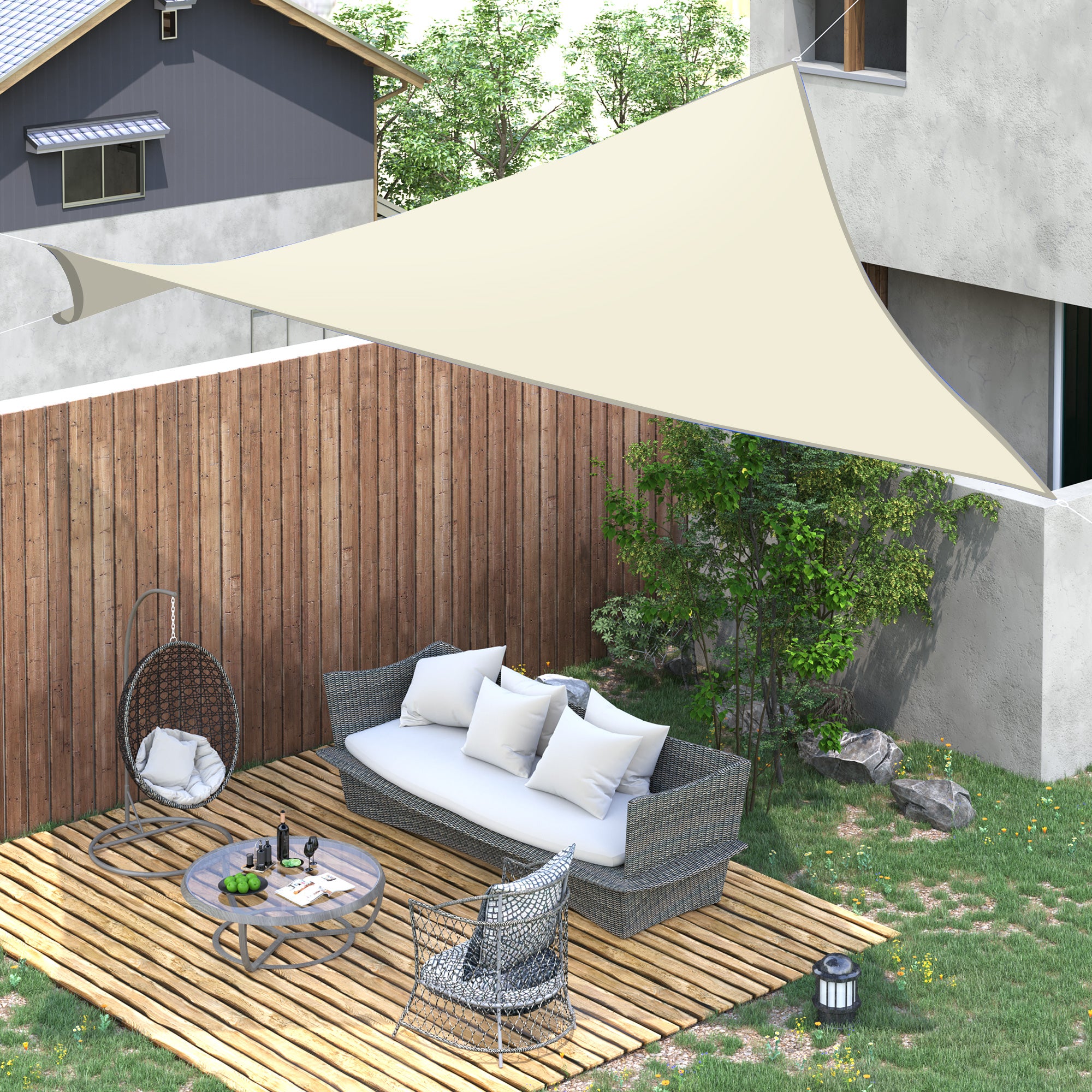 Vela de Sombra Quadrada 300x300 cm Cor Creme Branco