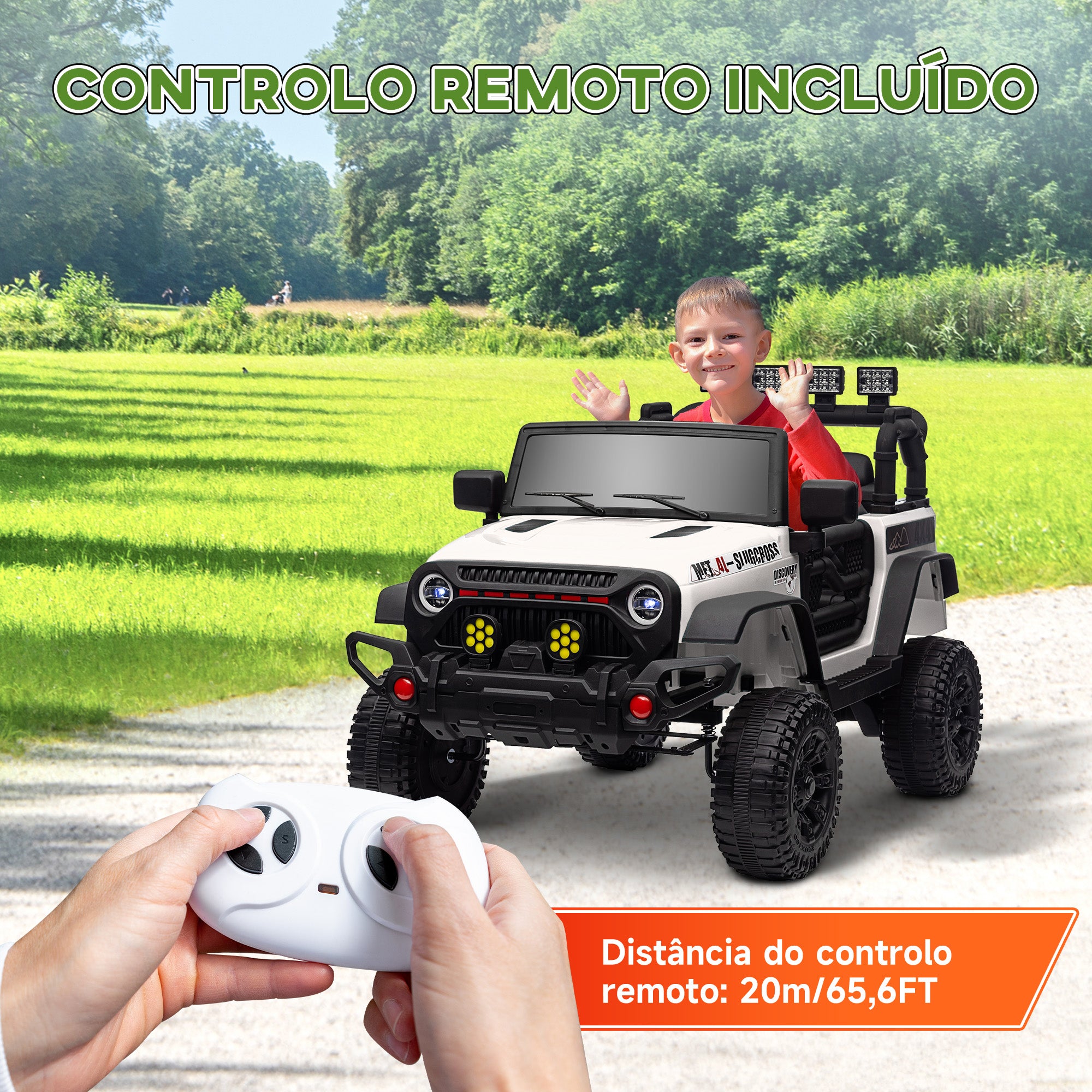 Carro Elétrico Infantil 100x63x65 cm - Branco