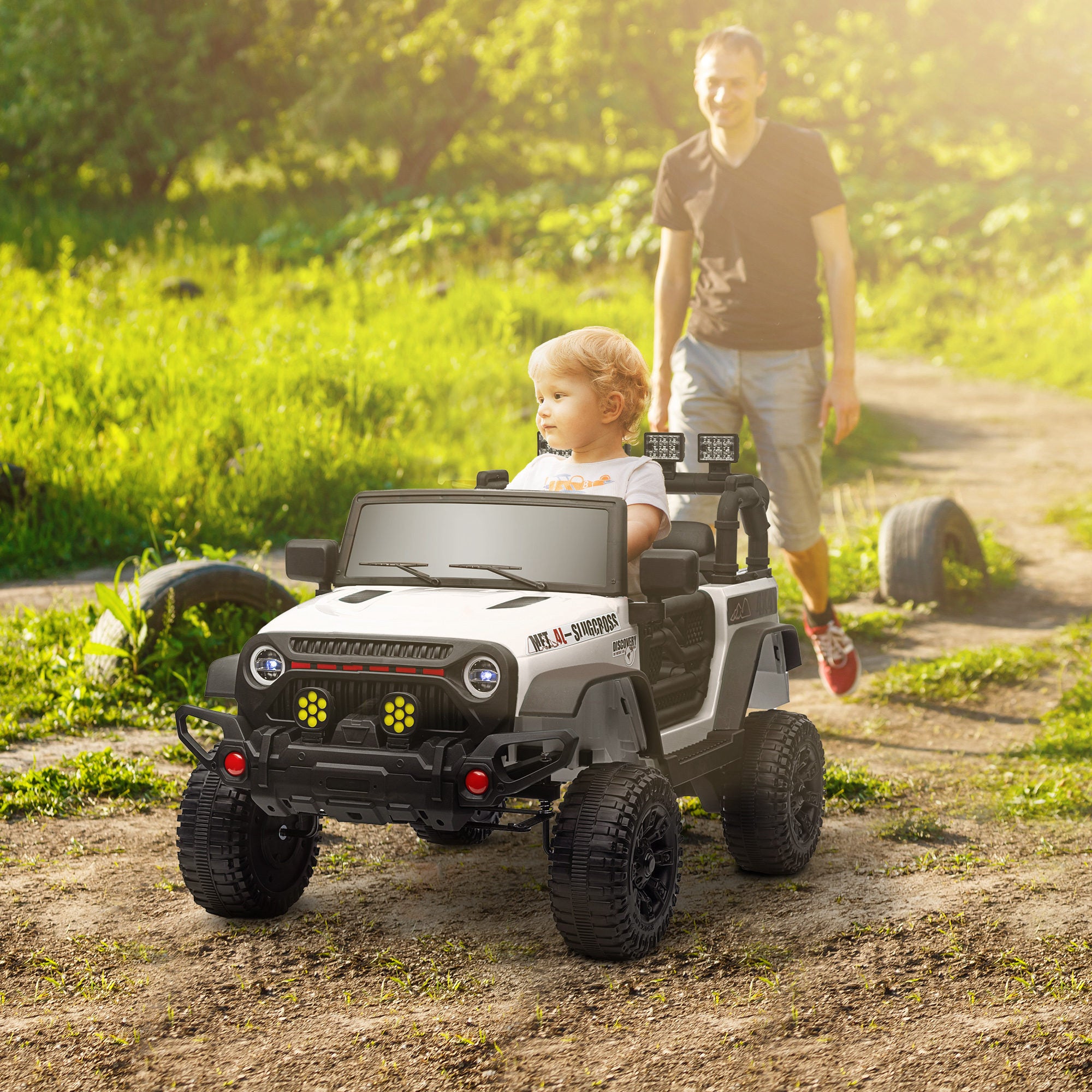 Carro Elétrico Infantil 100x63x65 cm - Branco