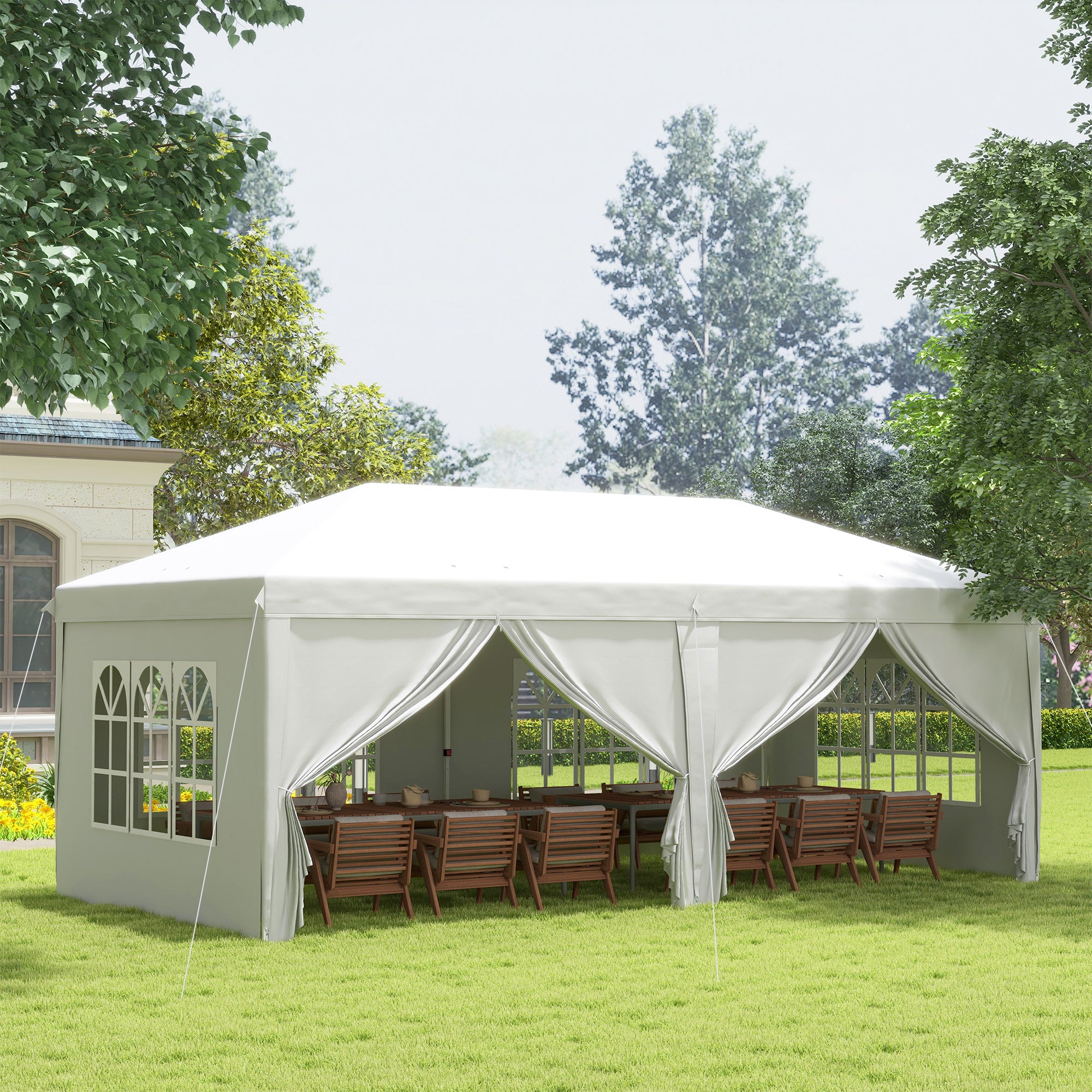 Tenda Dobrável Branca 585x295x270 cm