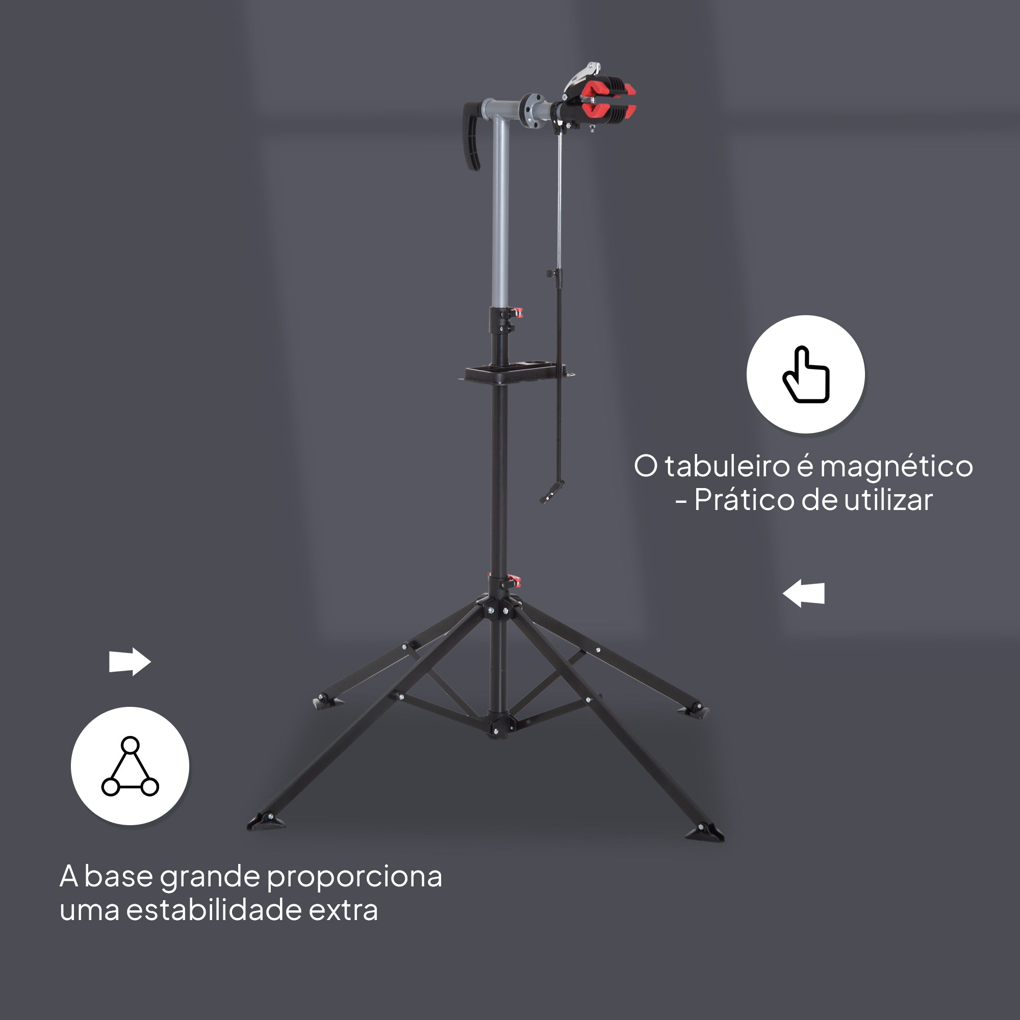 Suporte de Reparação de Bicicleta Altura Ajustável 100x100x109-180 cm Preto