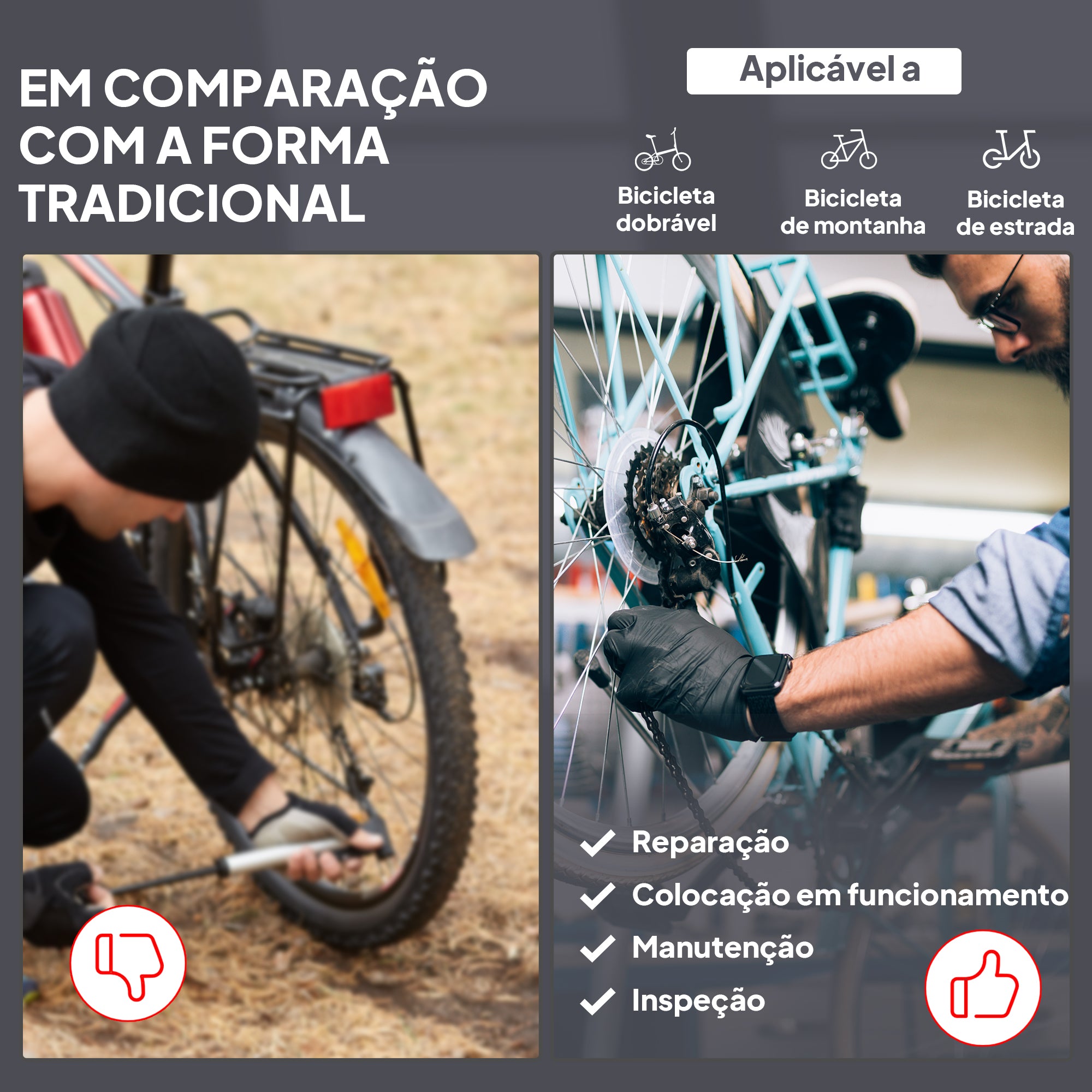 Suporte de Reparação de Bicicleta Altura Ajustável 100x100x109-180 cm Preto