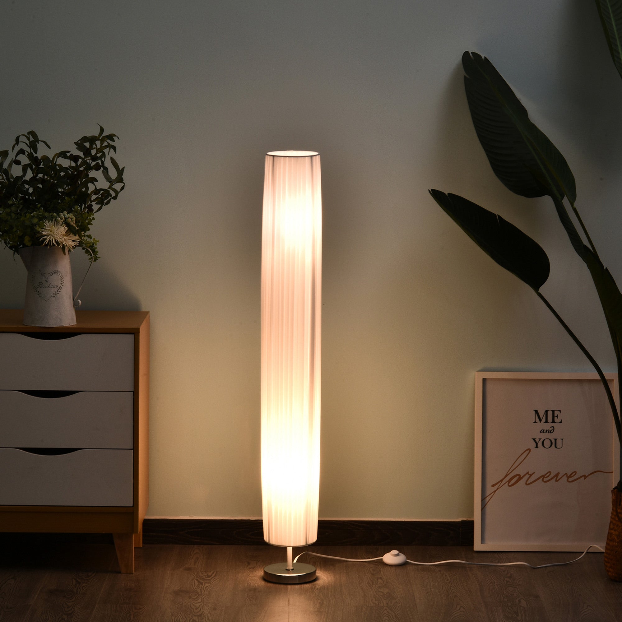 Candeeiro de Pé Moderno Branco Ø15x120 cm - Iluminação Elegante para sua Casa