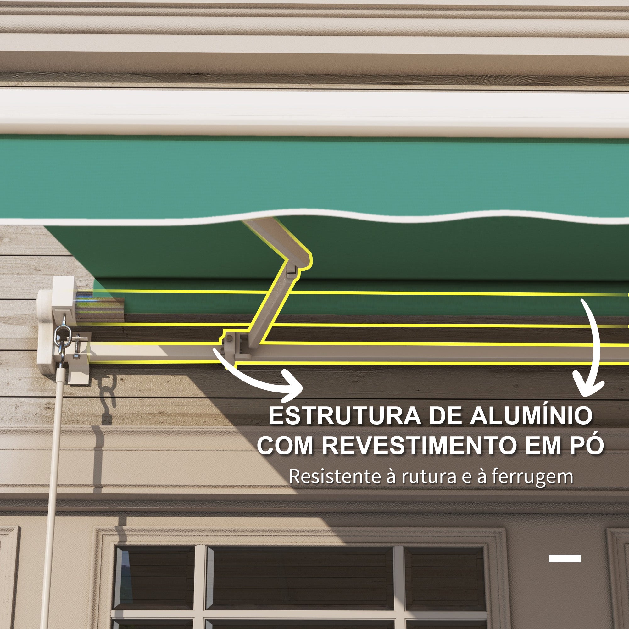 Toldo Manual Retrátil 295x245cm Verde