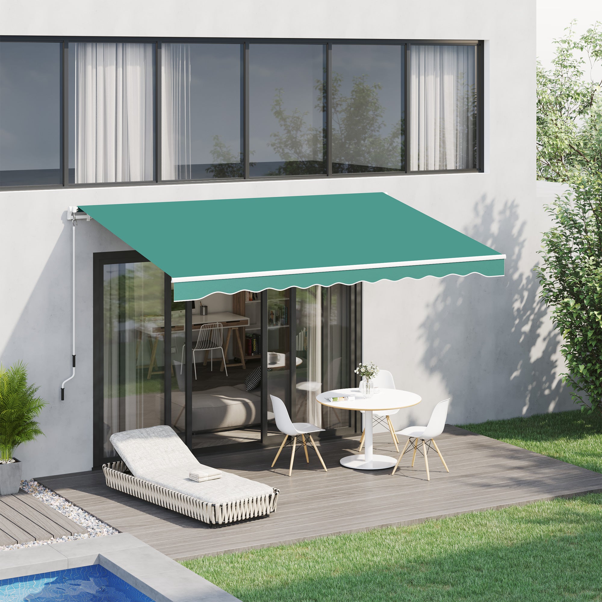 Toldo Manual Retrátil 295x245cm Verde
