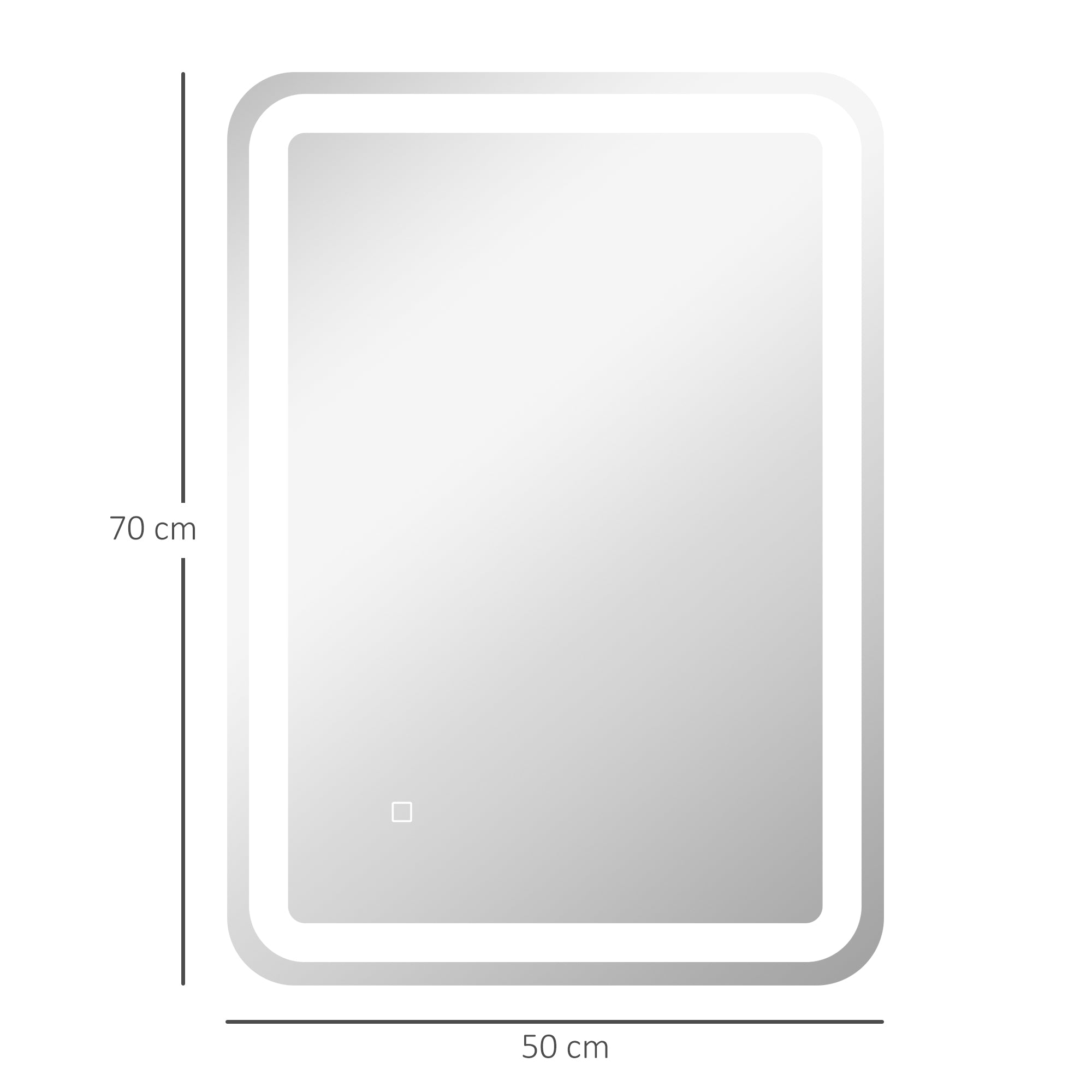 Espelho de Casa de Banho LED 50x70 cm Prata