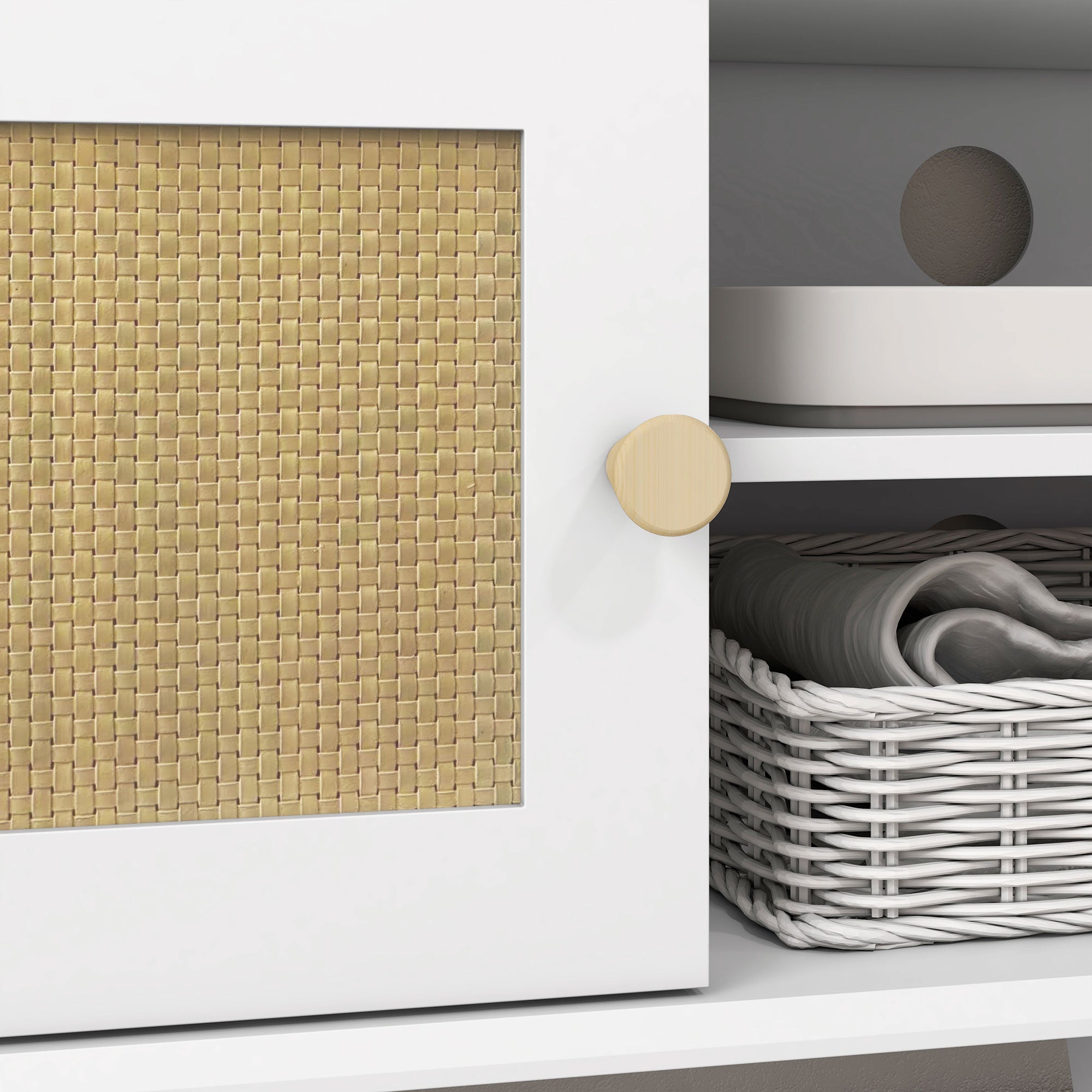 Móvel de TV Boho Chic para TVs de até 55 Polegadas 120x35x46 cm Branco