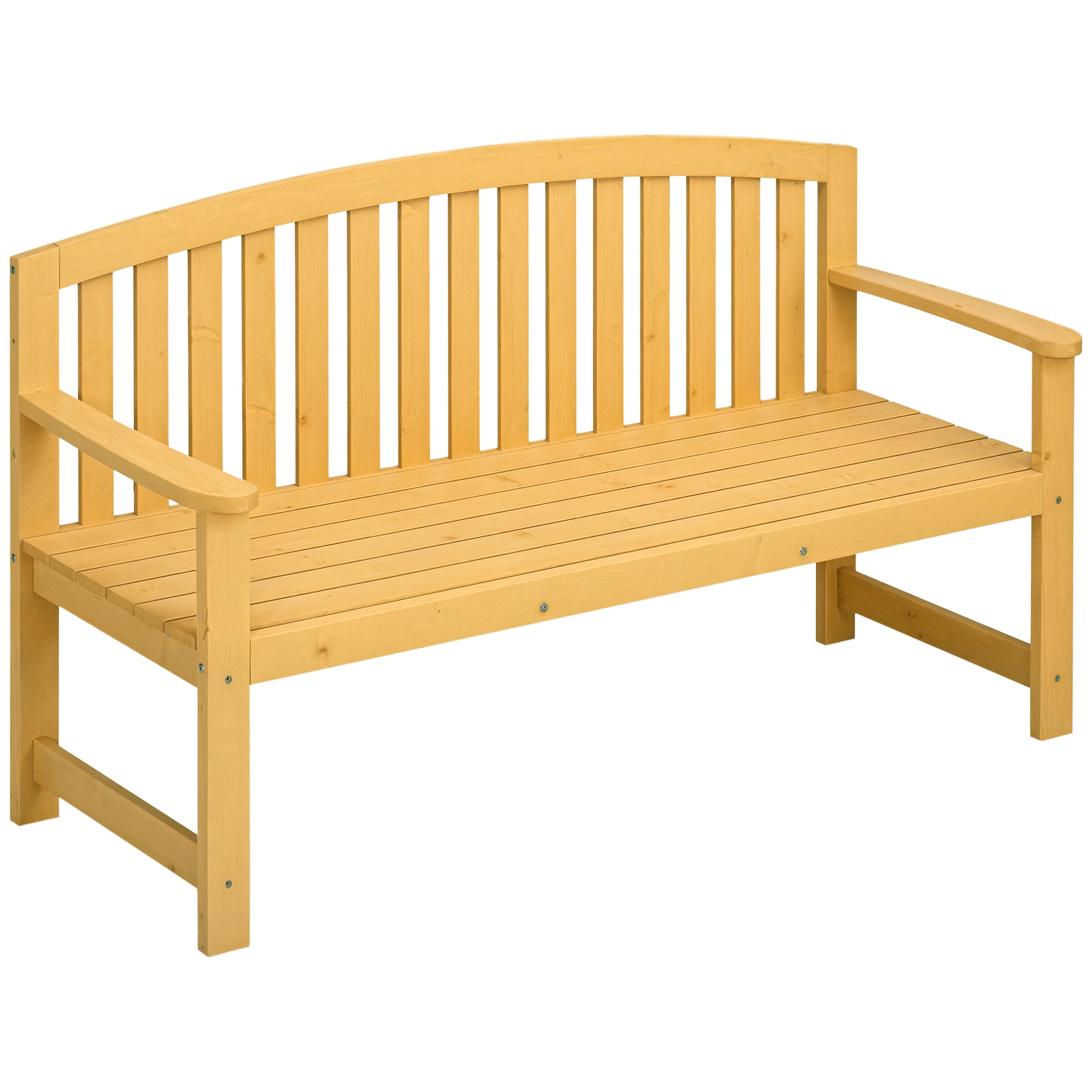 Banco de Jardim 2 Lugares Cor de Madeira Natural 143x51x85 cm
